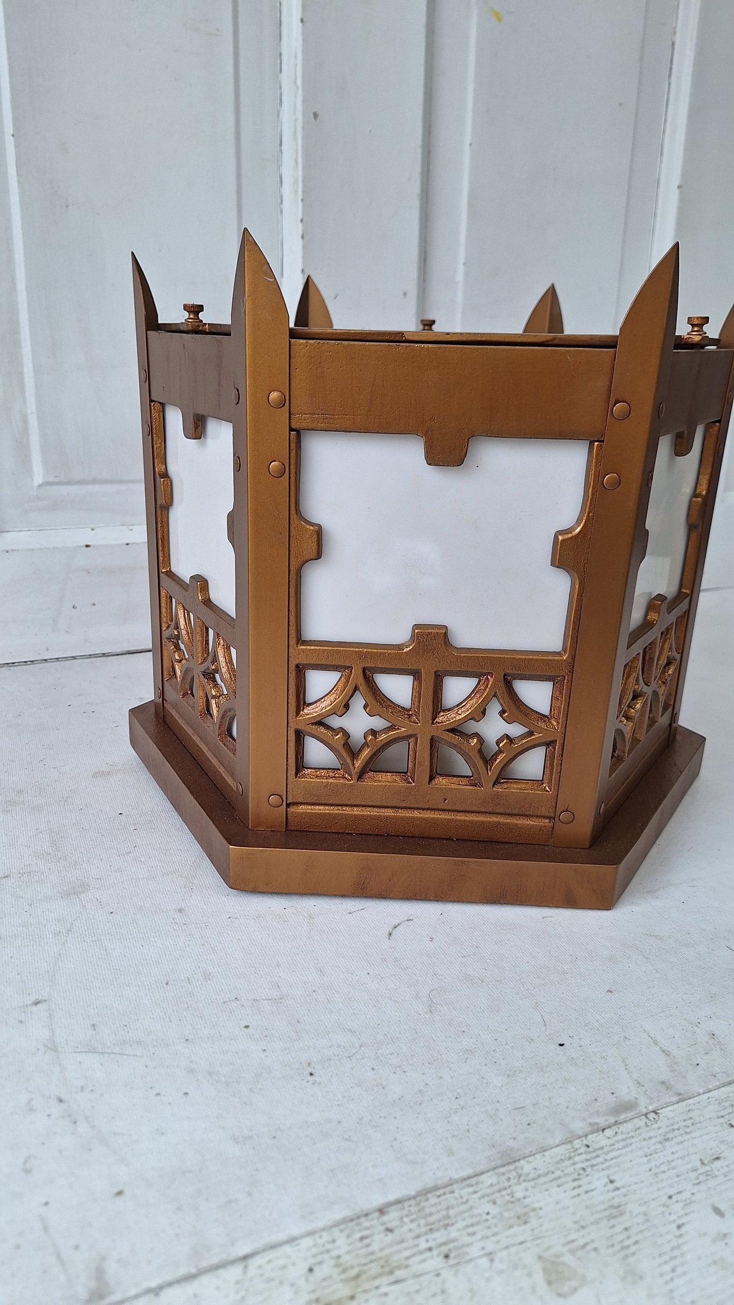 Gold Gothic Style Church Light, Flush Mount Vintage Ceiling Fixture