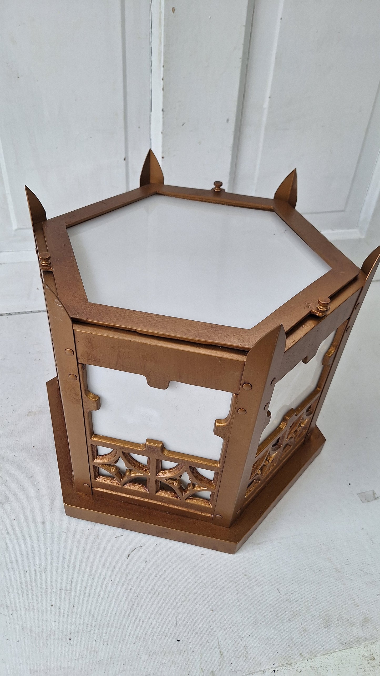 Gold Gothic Style Church Light, Flush Mount Vintage Ceiling Fixture