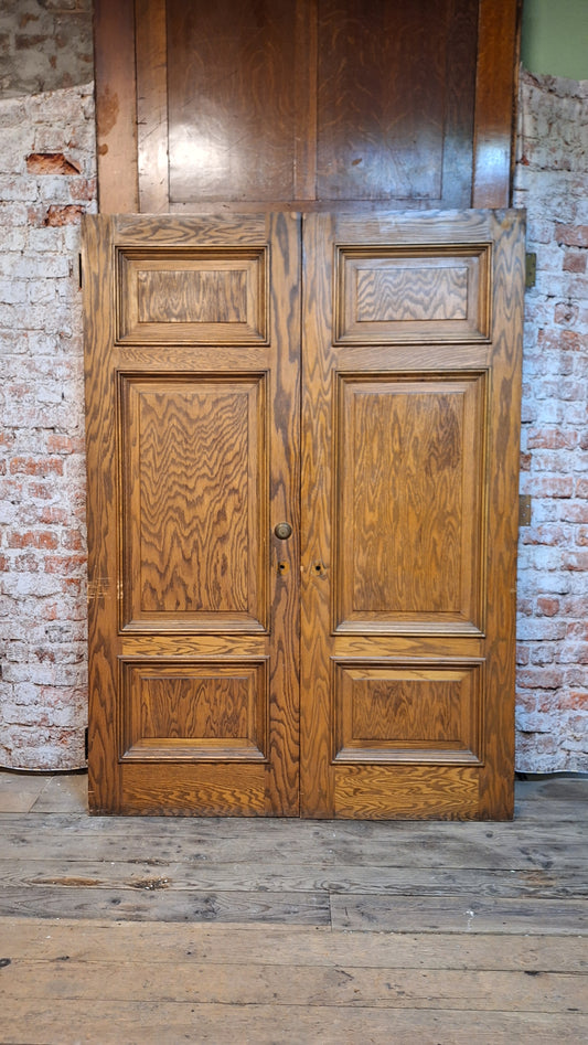 60" Set of Solid Wood Vintage Doors, Vintage Double Doors 83" Tall
