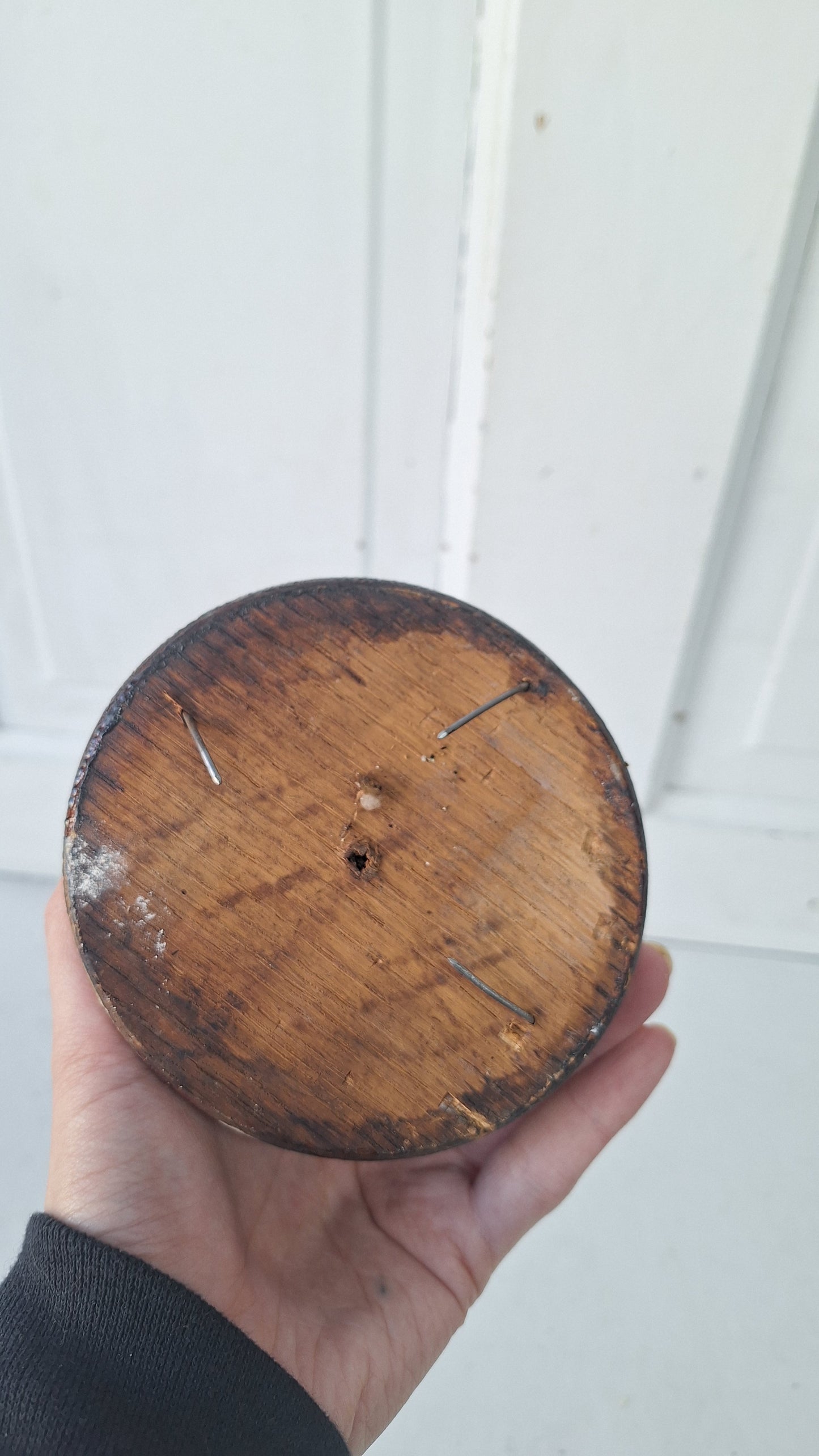 Small Newel Post Top, Newel Post Carved Wood Finial, Antique Staircase Post Top