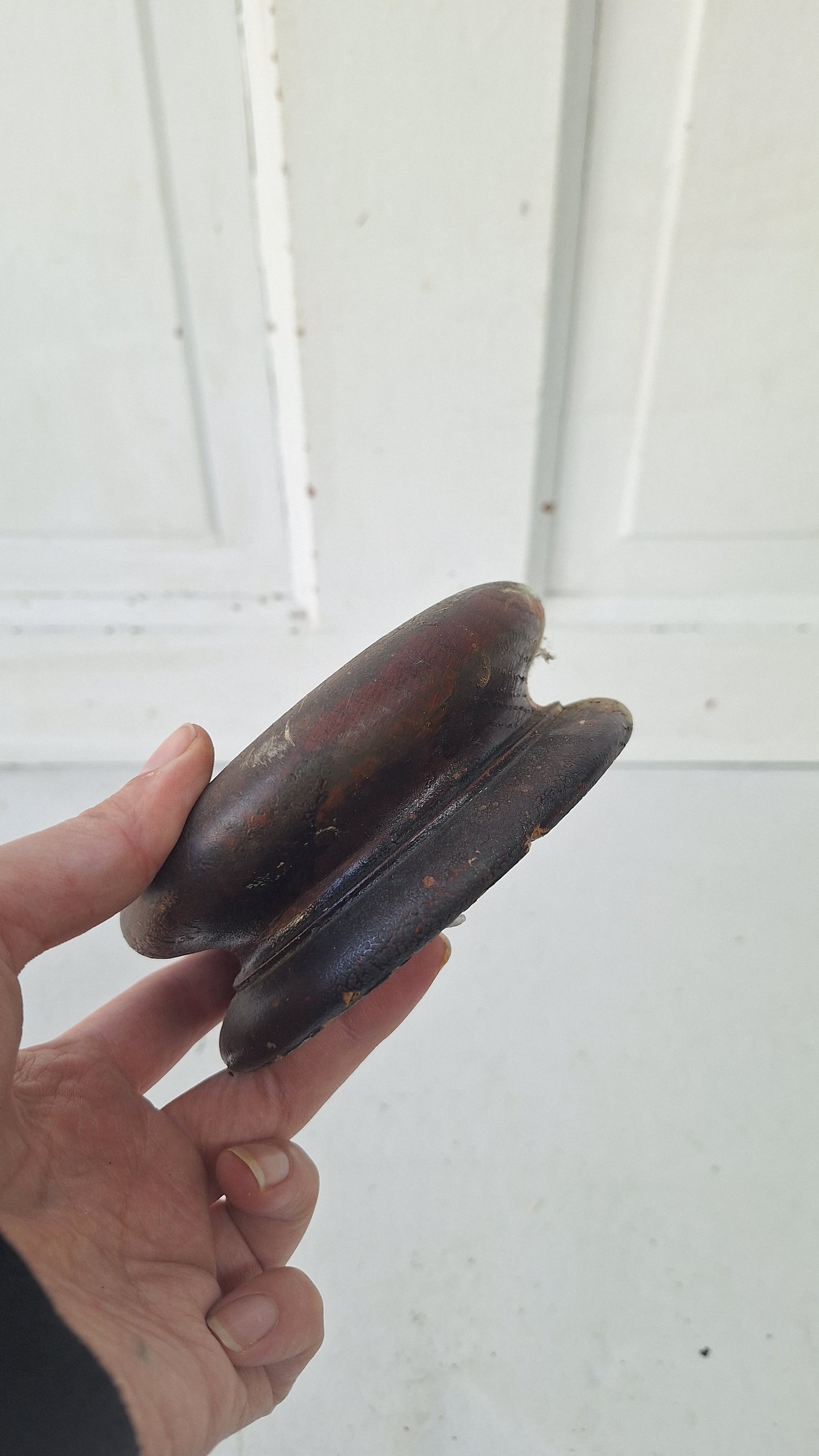 Small Newel Post Top, Newel Post Carved Wood Finial, Antique Staircase Post Top