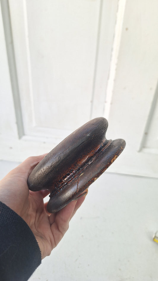 Small Newel Post Top, Newel Post Carved Wood Finial, Antique Staircase Post Top