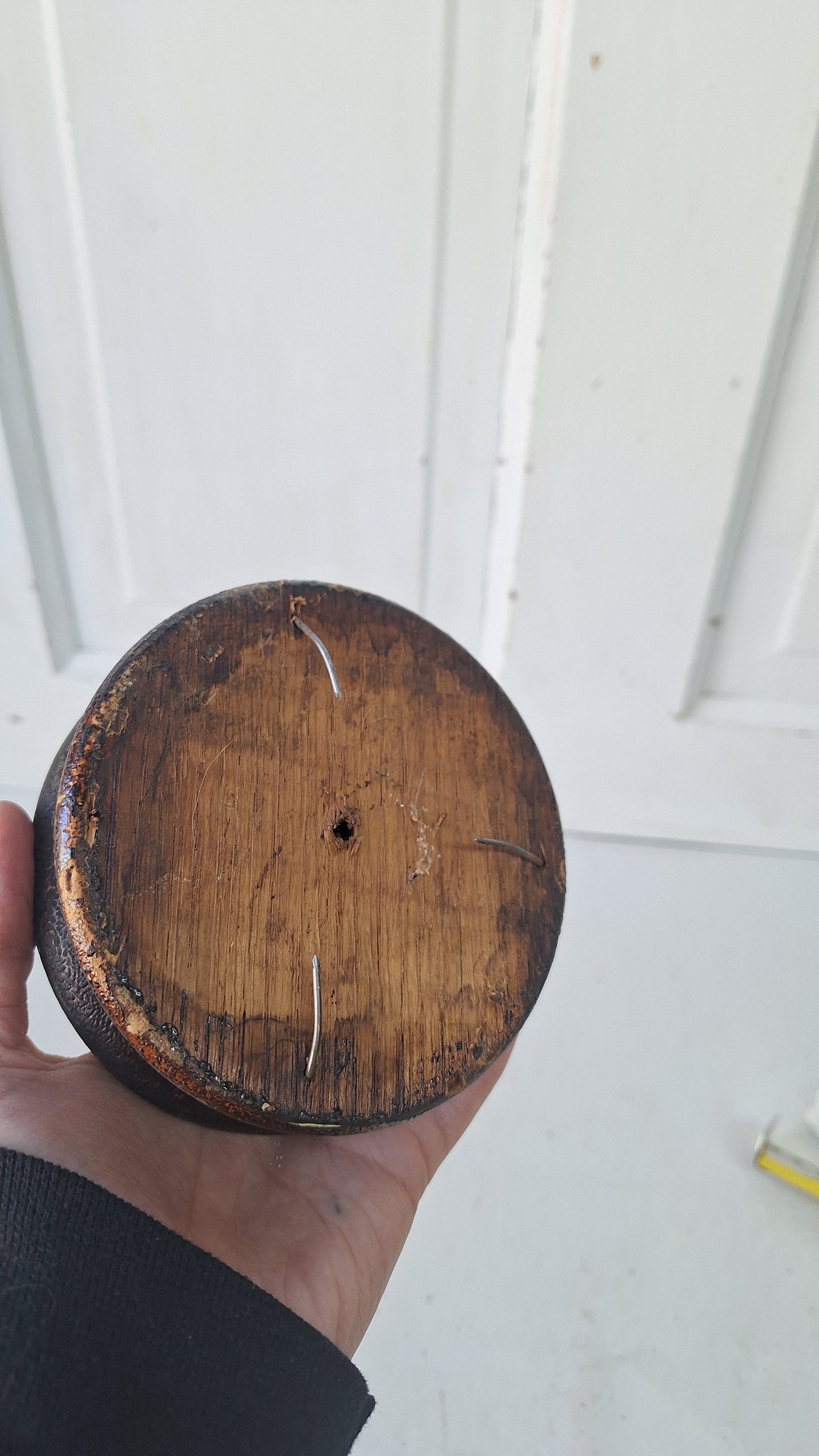 Small Newel Post Top, Newel Post Carved Wood Finial, Antique Staircase Post Top