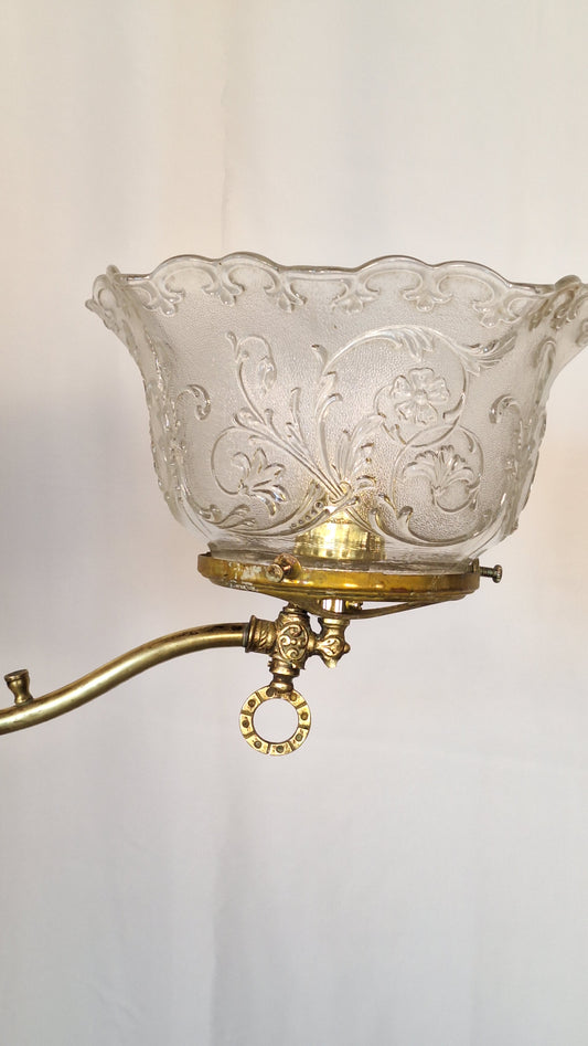 Gas Coverted Antique Chandelier, Victorian Gas Light