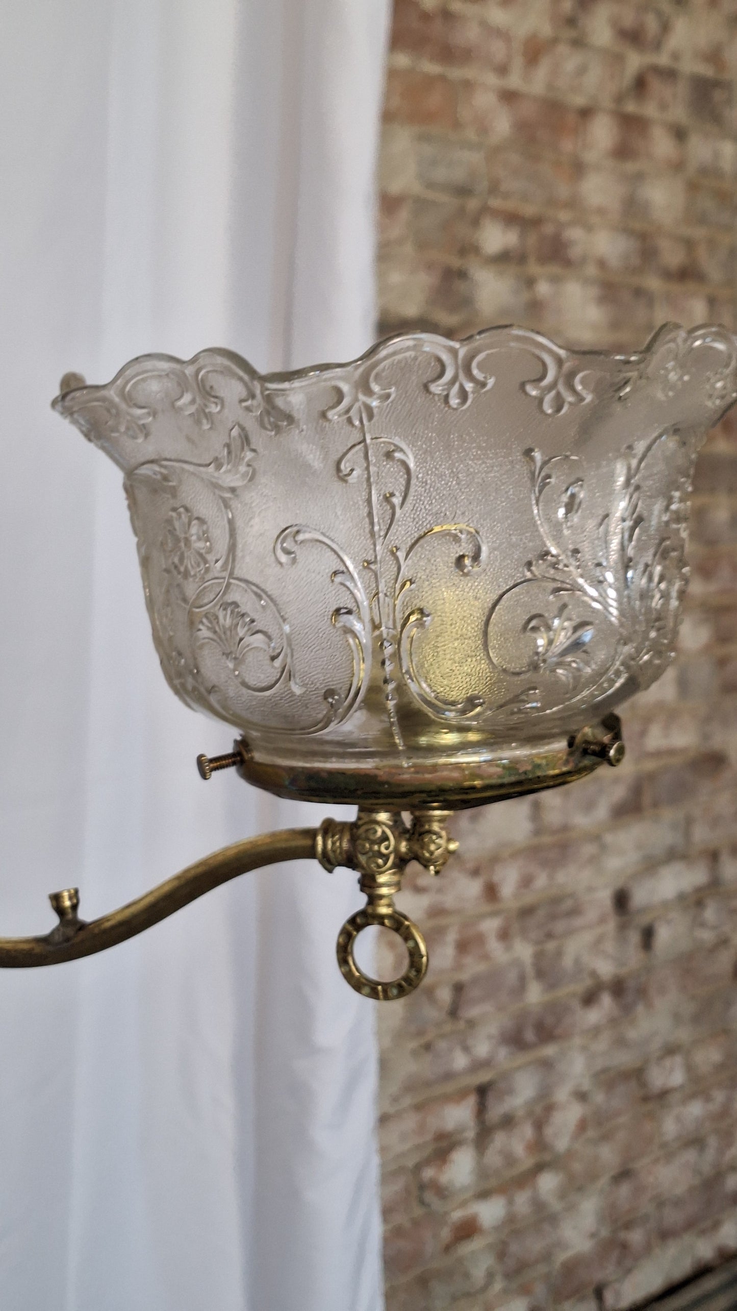 Gas Coverted Antique Chandelier, Victorian Gas Light