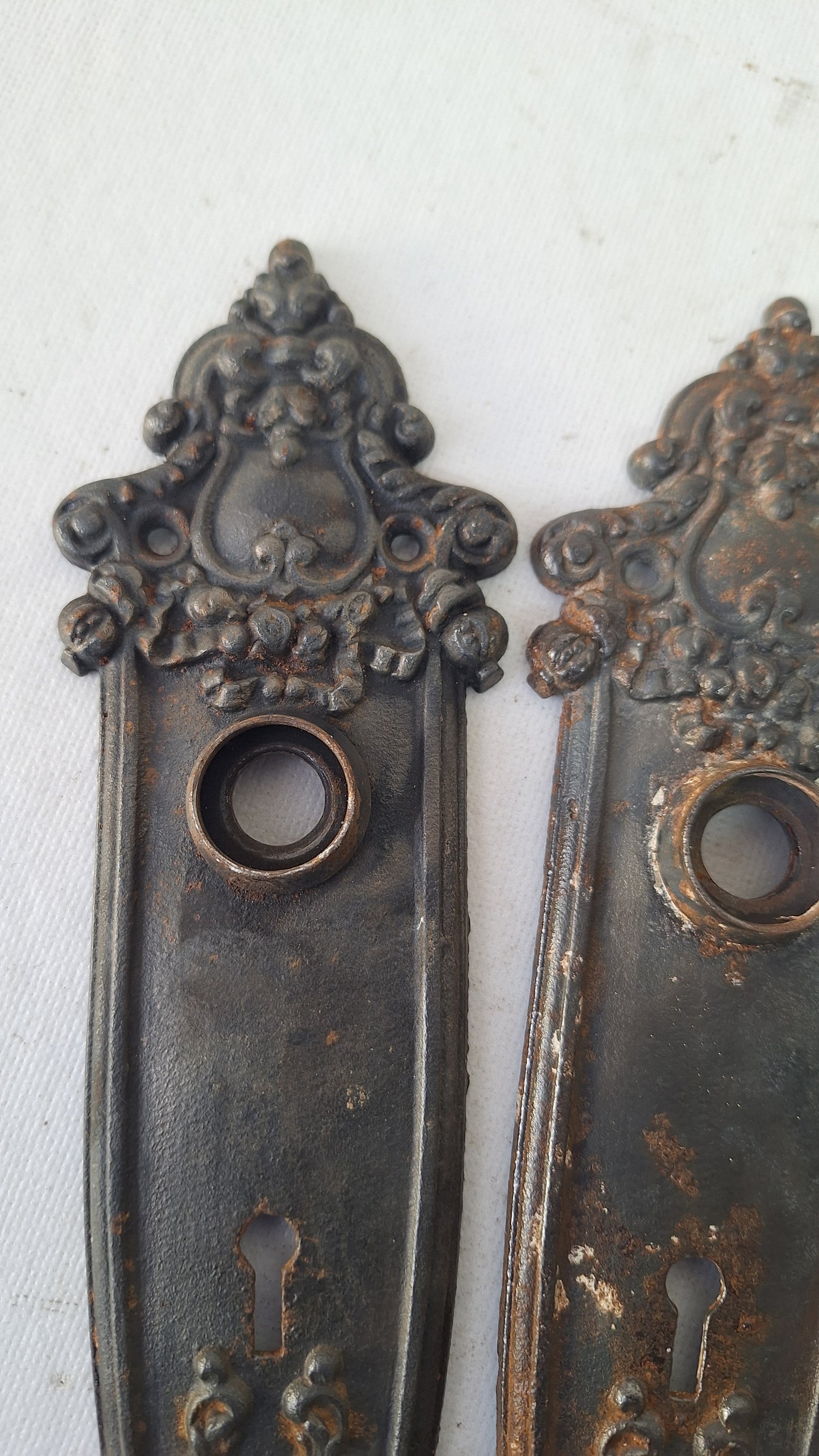 Ornate Iron Door Plates, Cast Iron Door Knob Escutcheon Plates