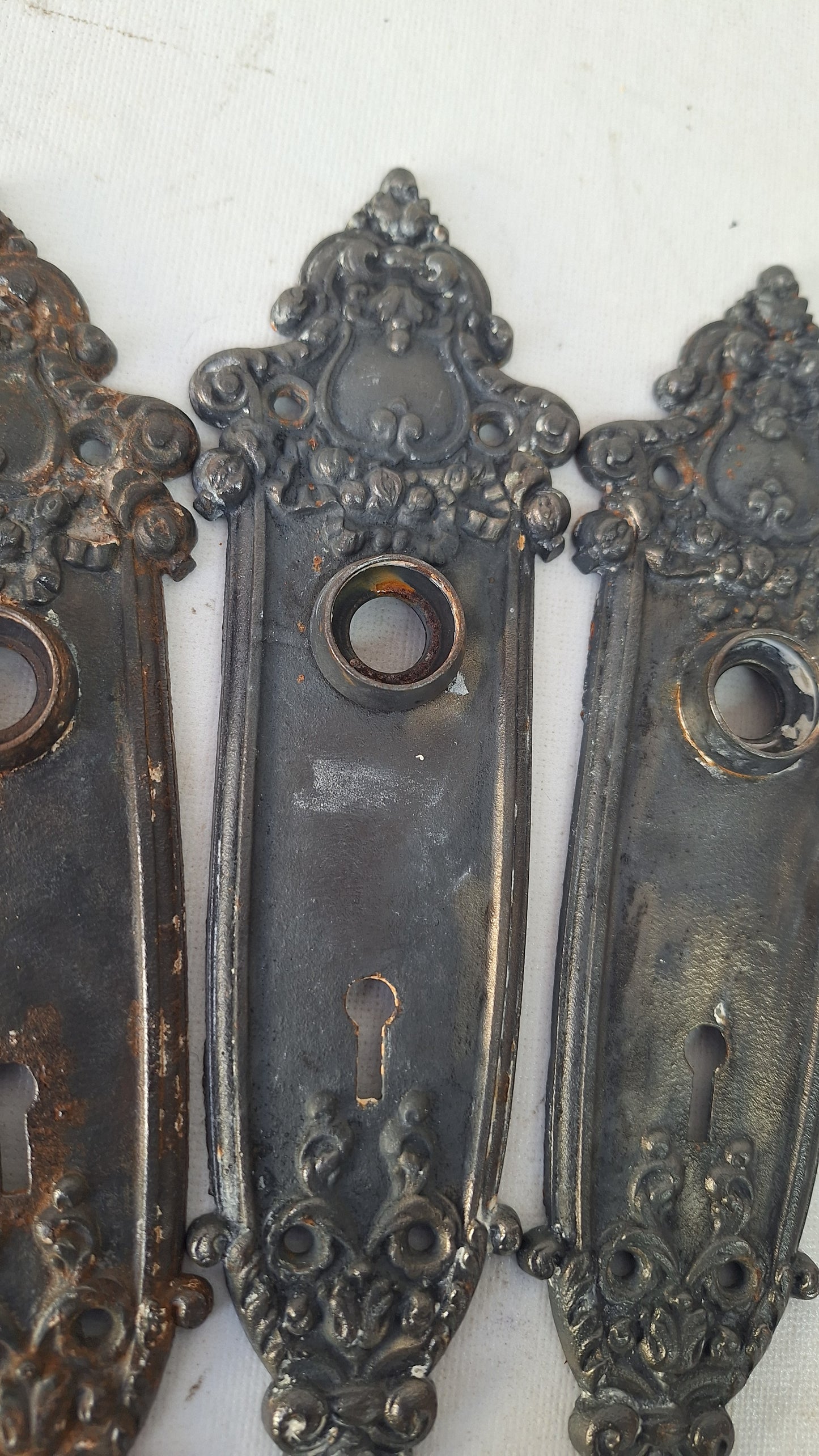 Ornate Iron Door Plates, Cast Iron Door Knob Escutcheon Plates