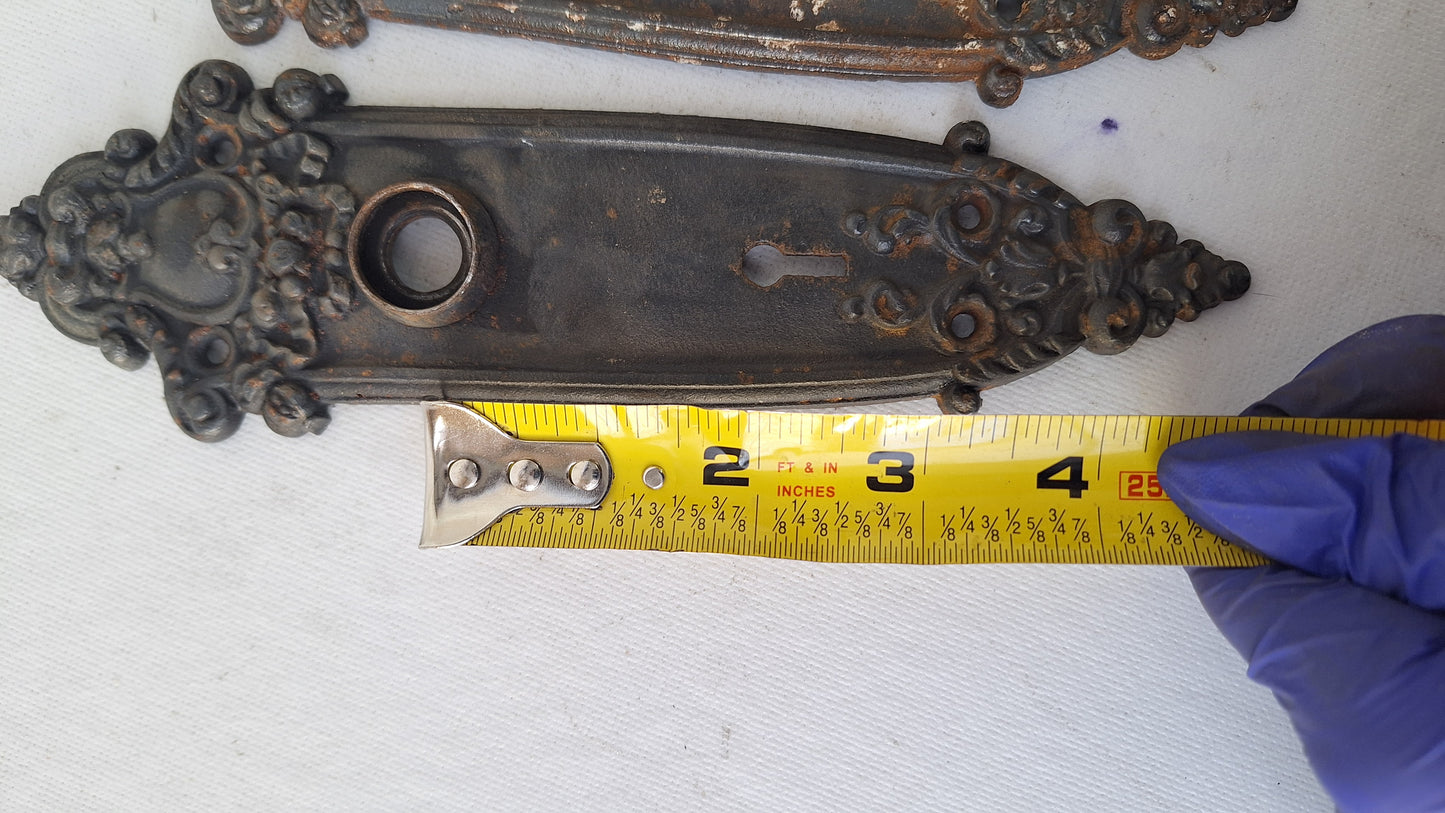 Ornate Iron Door Plates, Cast Iron Door Knob Escutcheon Plates