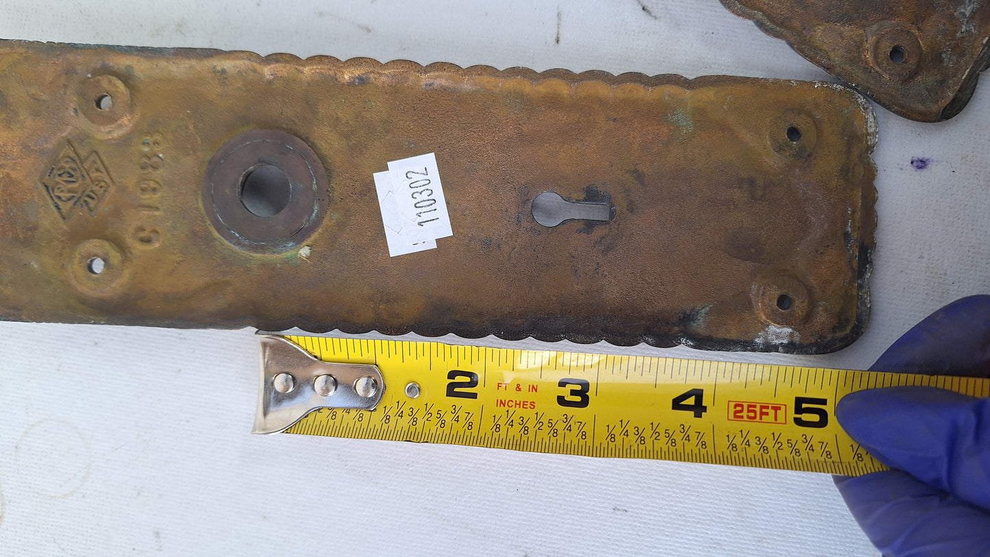 Bronze Spiral Pattern Door Plates, Antique Swirl Design Door Knob Backplates