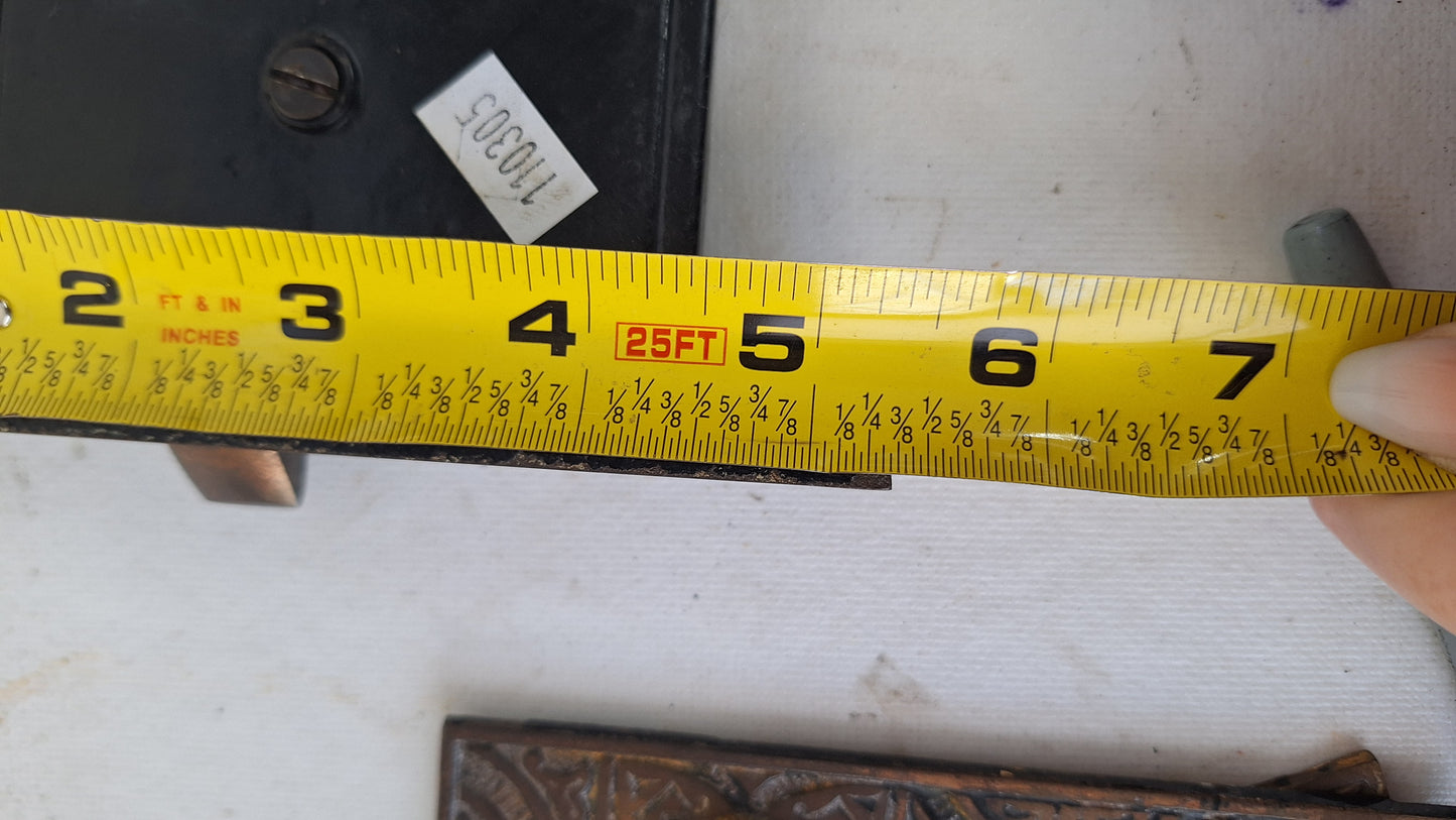 Antique Fancy Bronze Mortise Lock with Skeleton Key: Working Door Lock