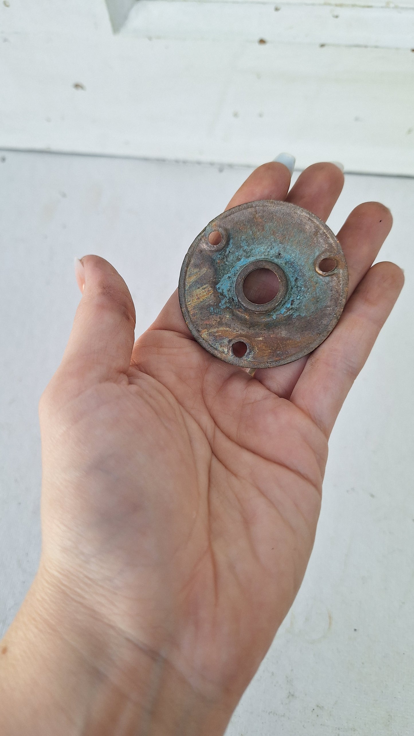 Antique Bronze Eastlake Design Rosettes, Doorknob Collar Rosette Backplates