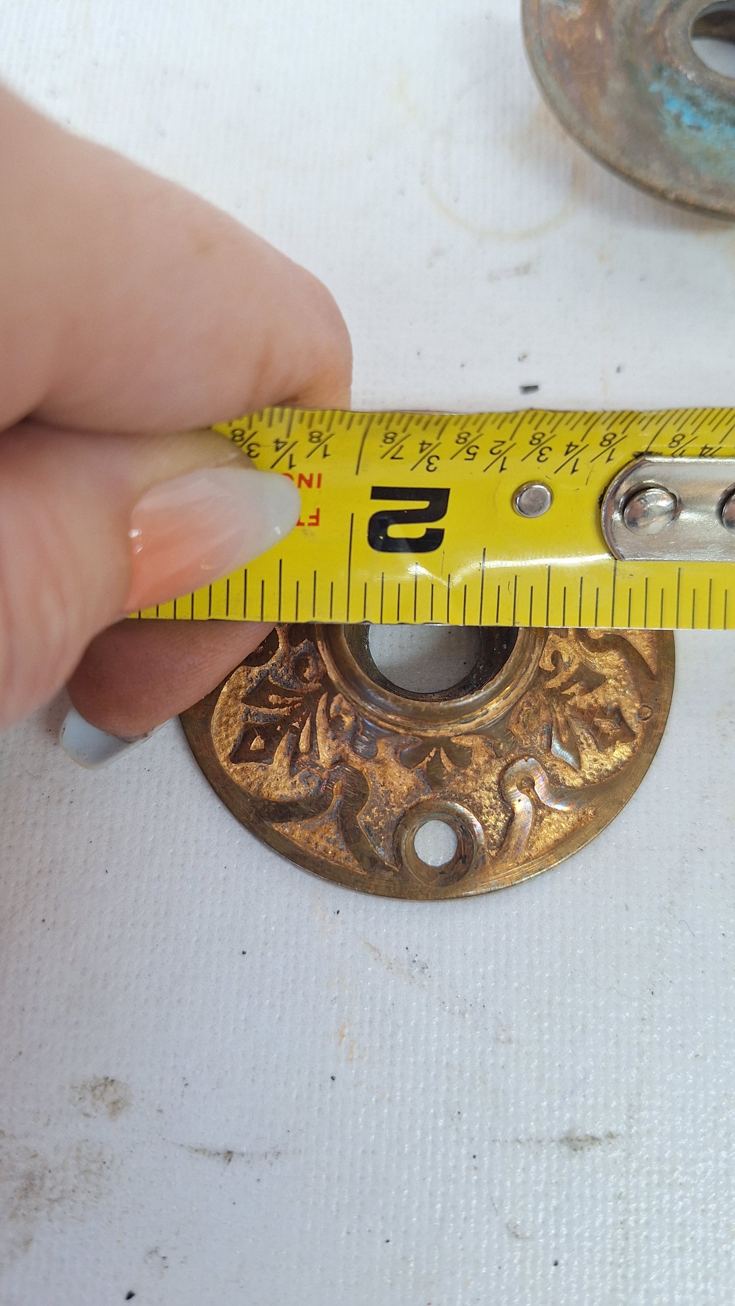 Antique Bronze Eastlake Design Rosettes, Doorknob Collar Rosette Backplates