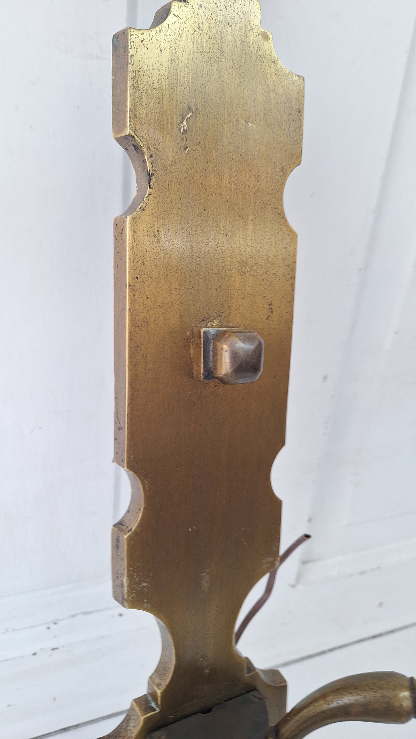 Vintage Brass Large Wall Sconce: Three-Arm Mid Century Light