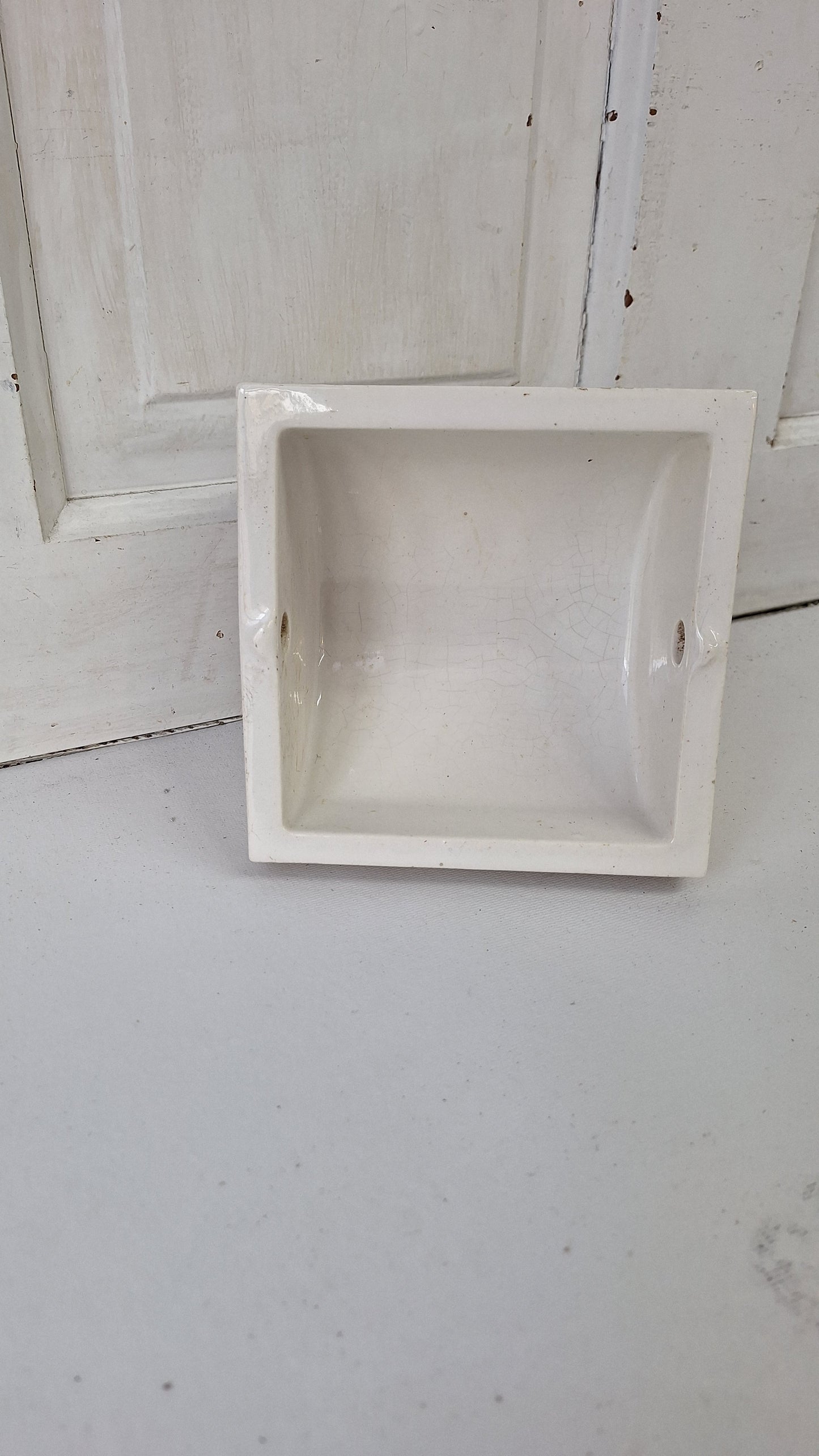 Antique Fairfacts Porcelain Toilet Paper Holder, Vintage White Toilet Paper Dispenser