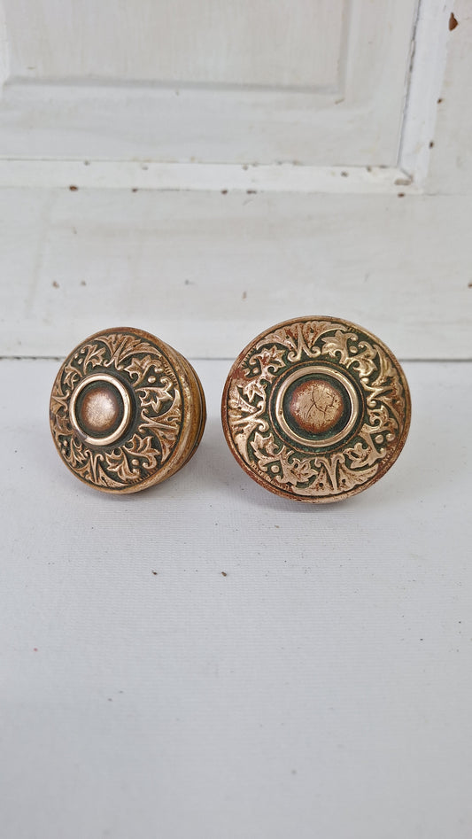 Entry and Passage Size 'Jacobean' Pattern Door Knobs by Corbin, Large and Standard Doorknobs