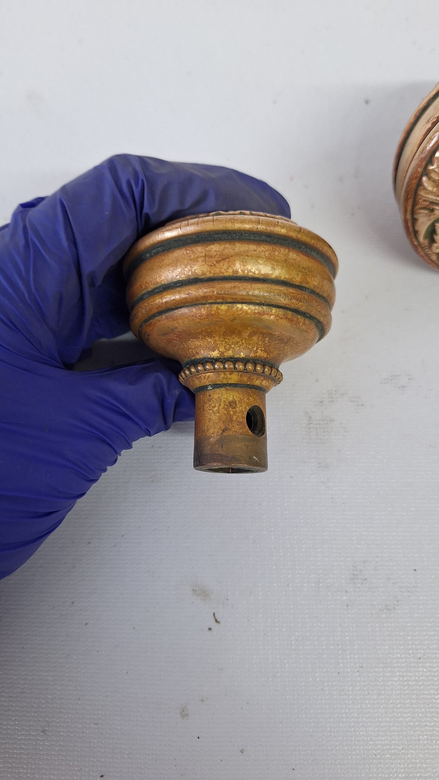 Entry and Passage Size 'Jacobean' Pattern Door Knobs by Corbin, Large and Standard Doorknobs