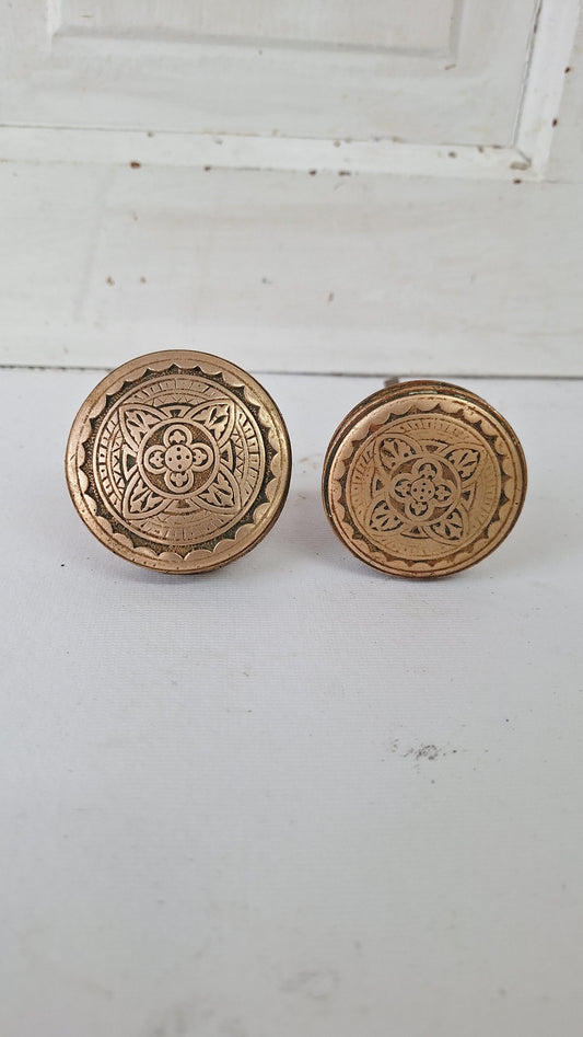 Entry and Passage Size "Gothic" Solid Brass Doorknob Set - Corbin Bronze Doorknobs