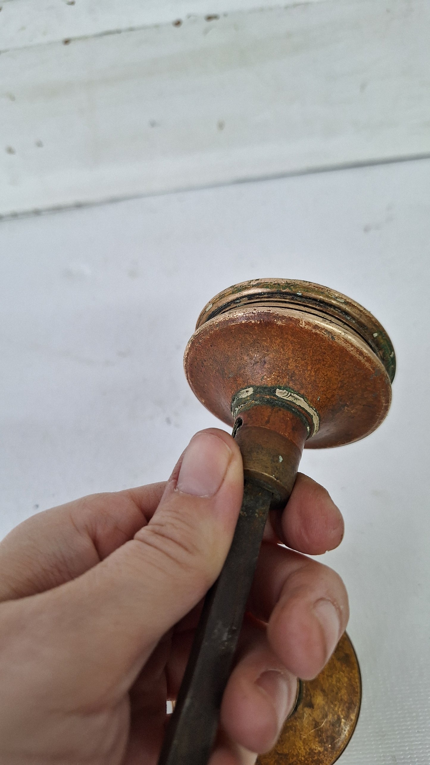 Entry and Passage Size "Gothic" Solid Brass Doorknob Set - Corbin Bronze Doorknobs