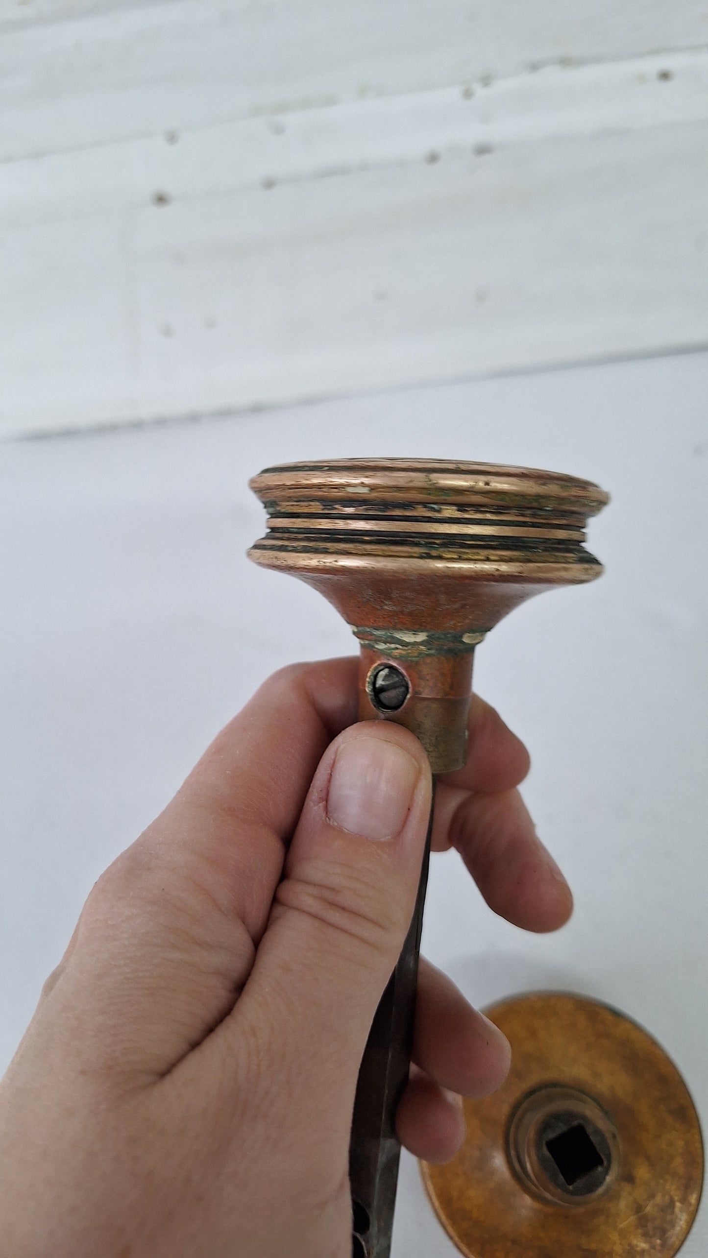 Entry and Passage Size "Gothic" Solid Brass Doorknob Set - Corbin Bronze Doorknobs