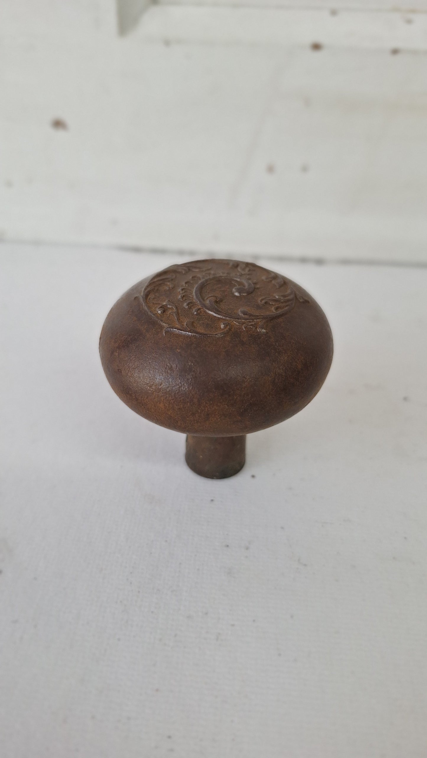 Cast Iron Doorknob in Lyons Design, Antique Iron Door Knob Handle