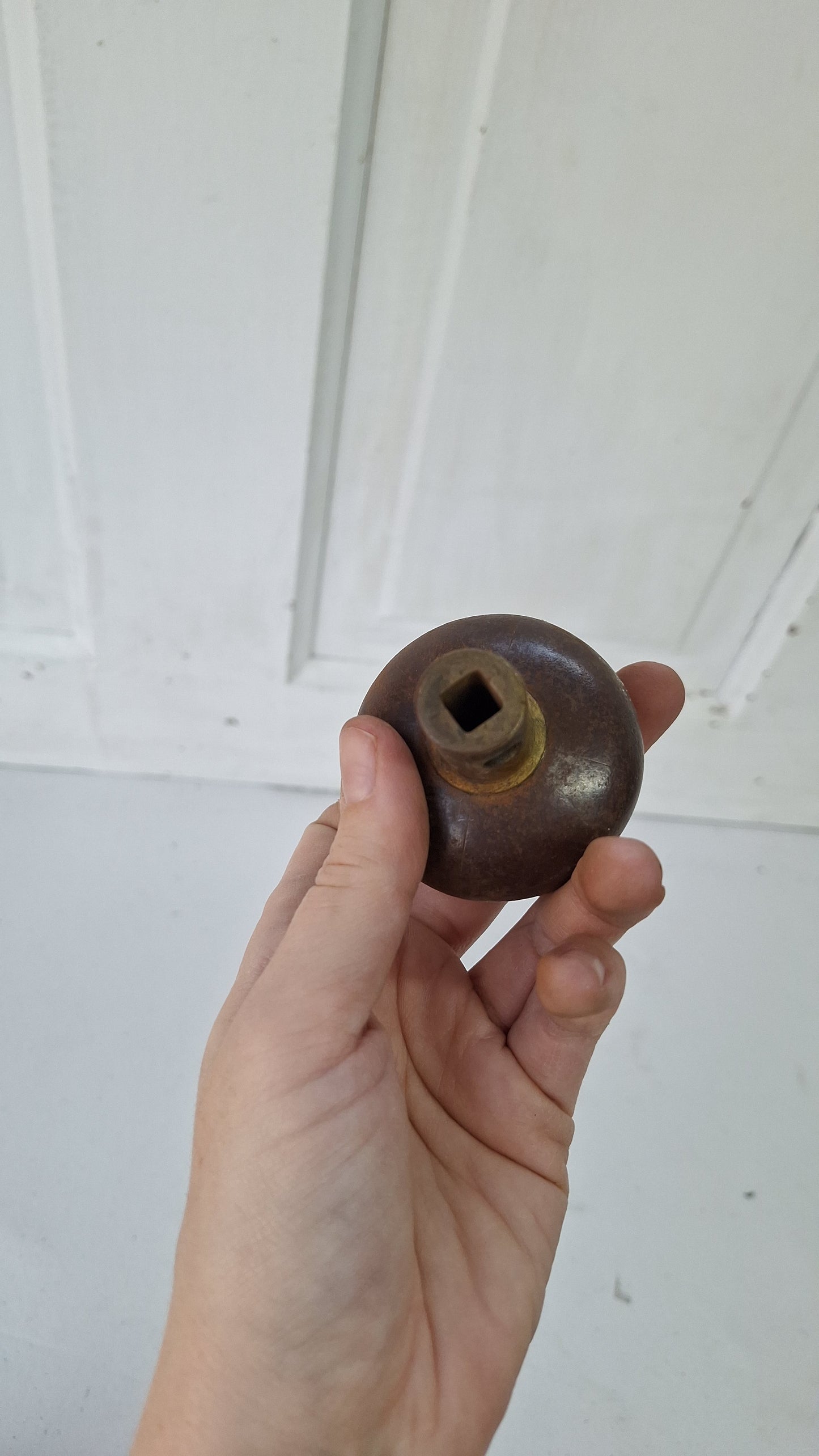 Cast Iron Doorknob in Lyons Design, Antique Iron Door Knob Handle