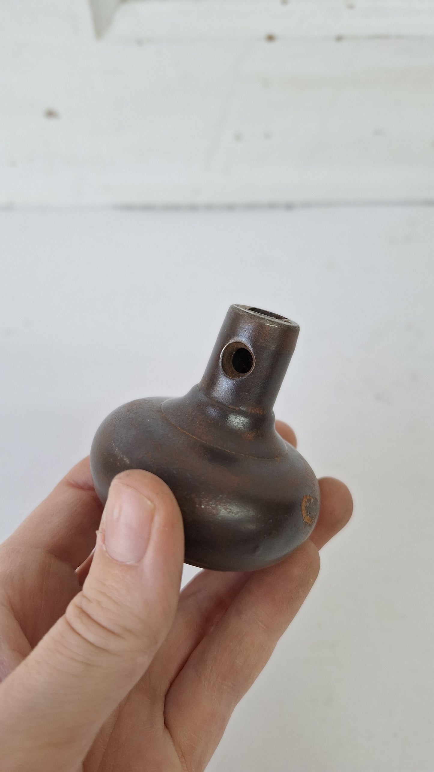 Cast Iron Doorknob with Lattice Design, Antique Iron Door Knob Handle