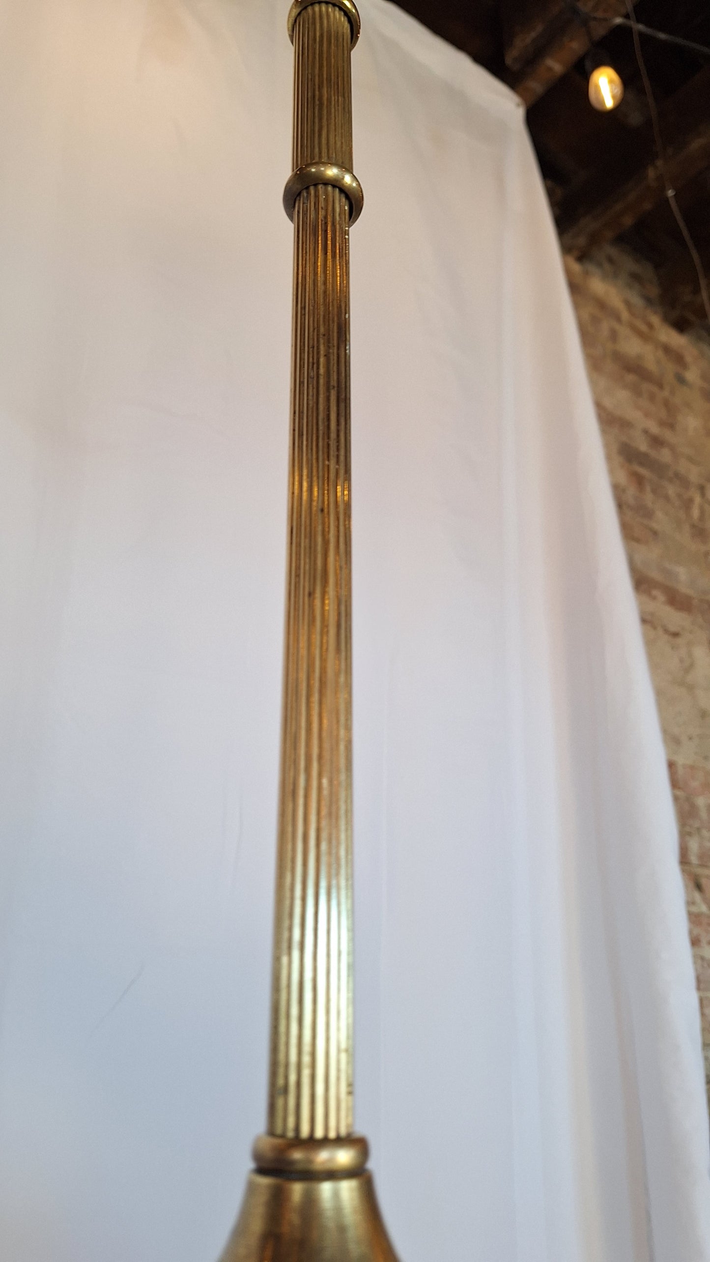 Antique Brass Pan Light: Two Tone Brass and Silver Chandelier