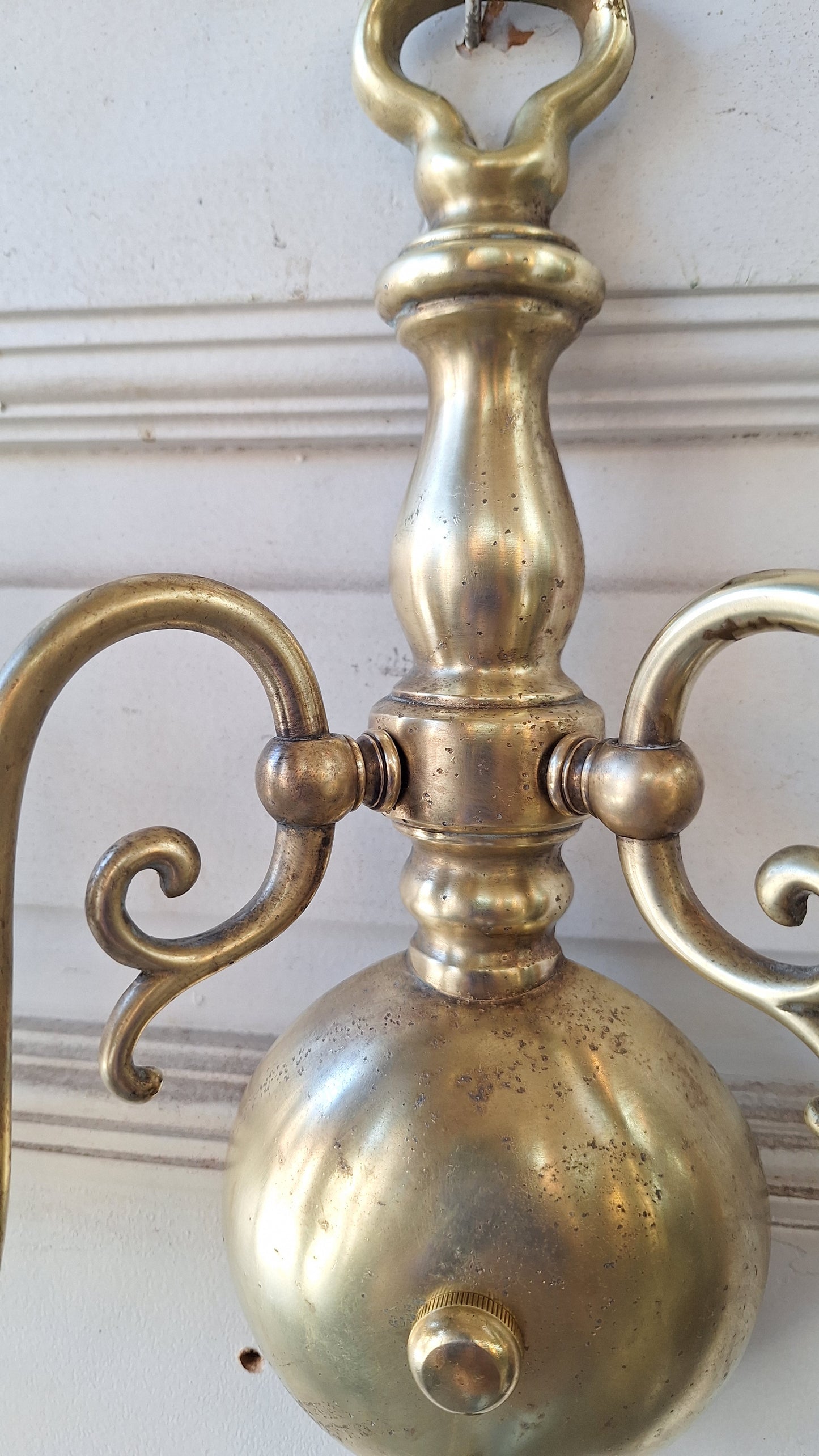 Two Vintage Brass Wall Sconces, Mid Century Sconce Lights