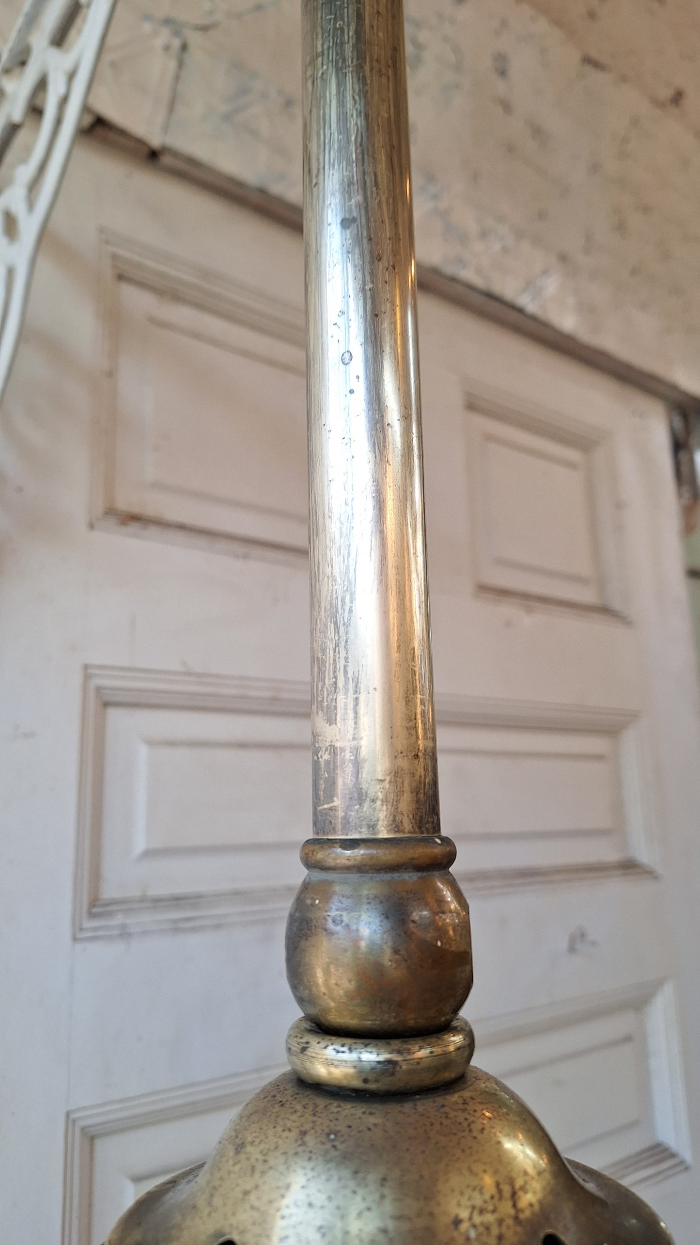 Antique Pendant Porch Light, Acorn Shade Hand Painted Light Fixture