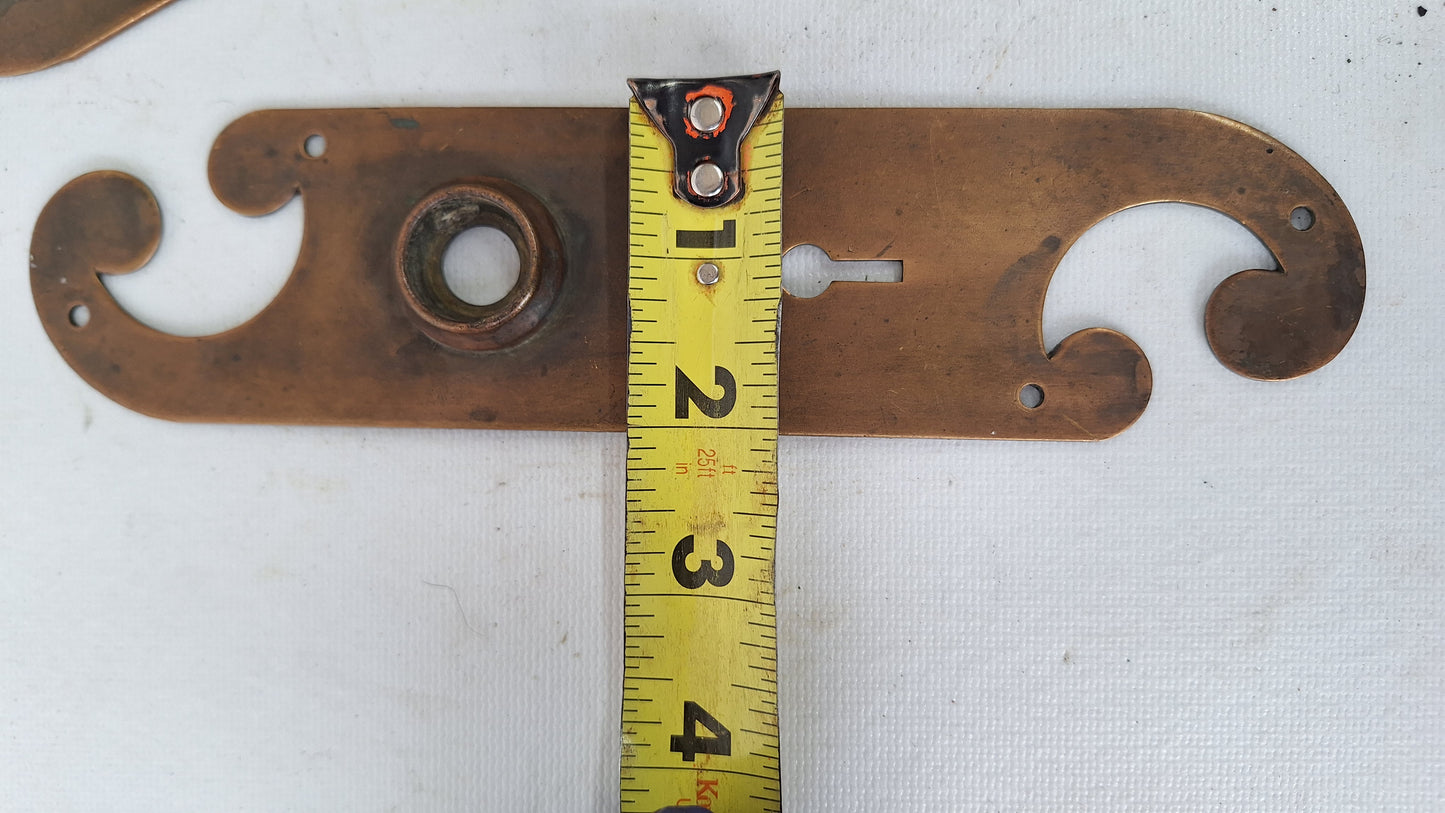 Bronze Spiral Door Plates and Knobs, Antique Doorknobs and Escutcheons