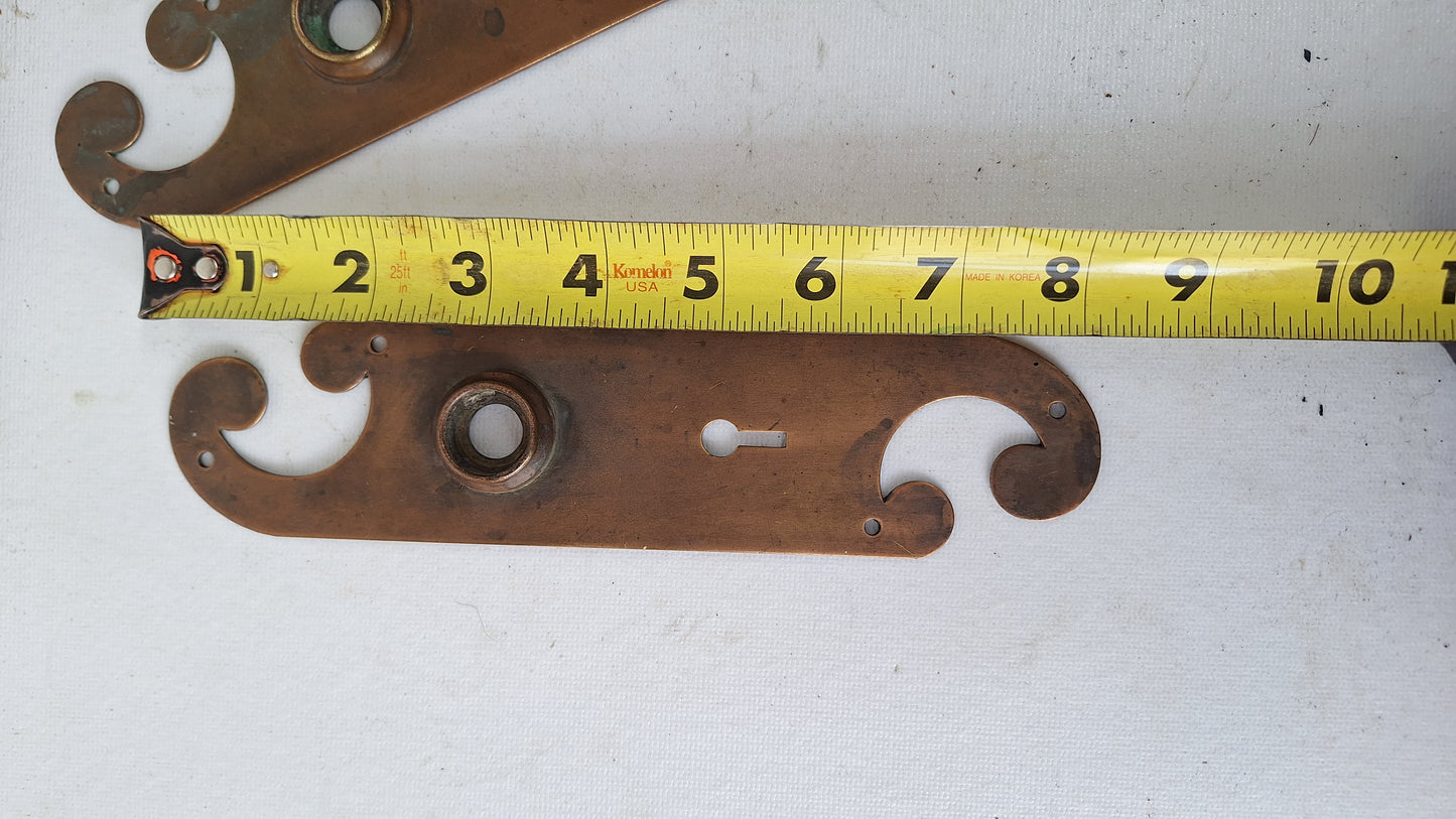 Bronze Spiral Door Plates and Knobs, Antique Doorknobs and Escutcheons