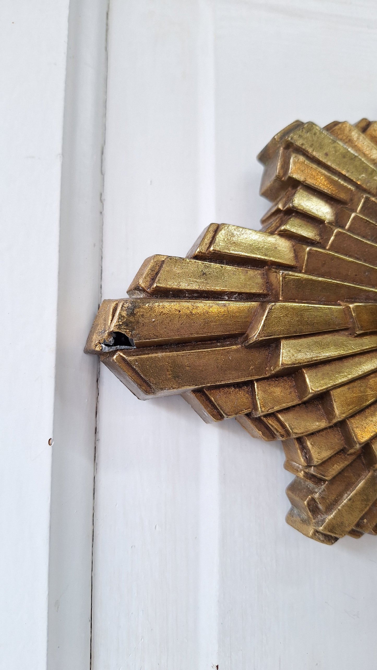 Art Deco Gold Flush Mount Light: Antique Two-Socket Ceiling Fixture