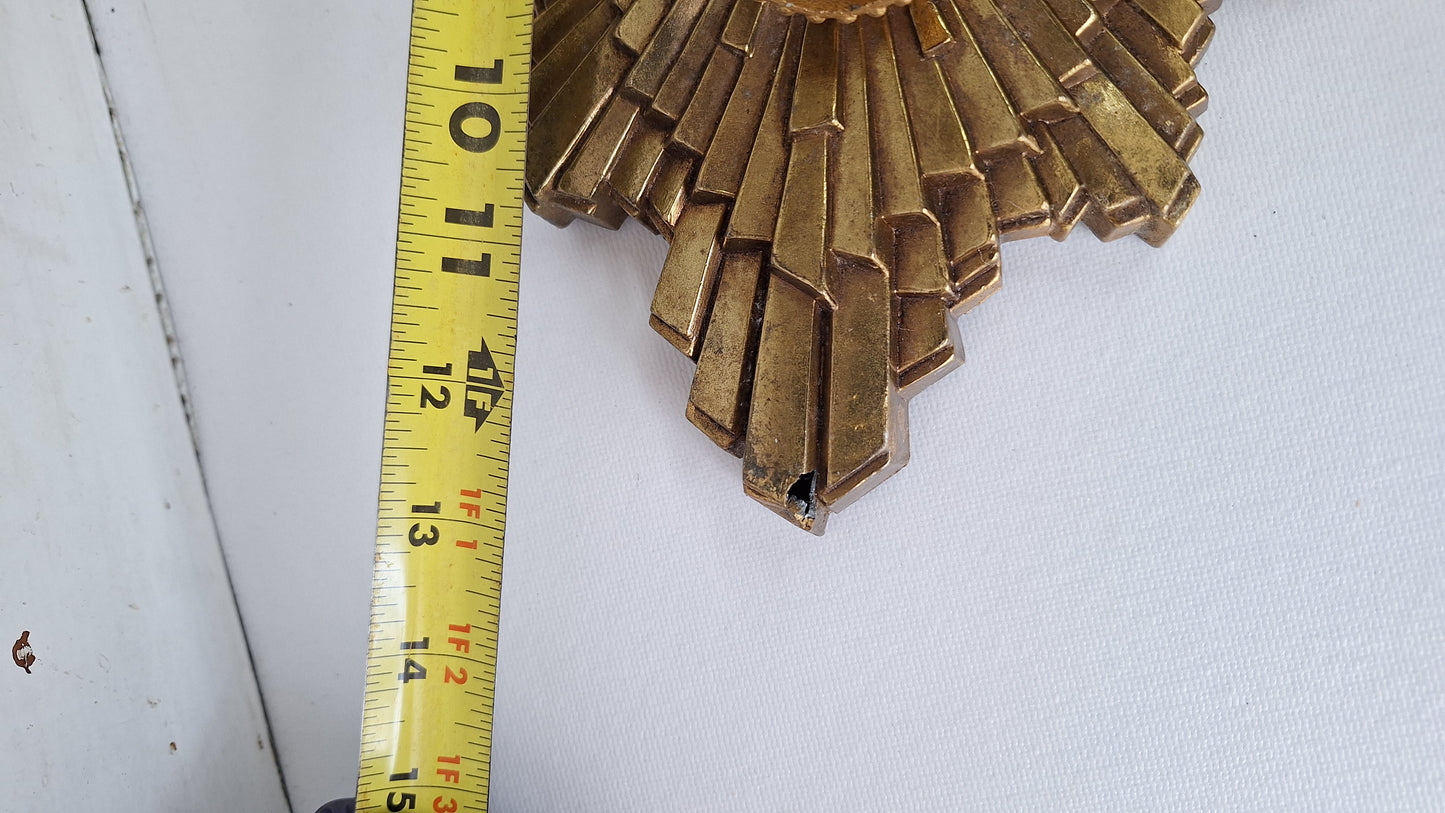 Art Deco Gold Flush Mount Light: Antique Two-Socket Ceiling Fixture