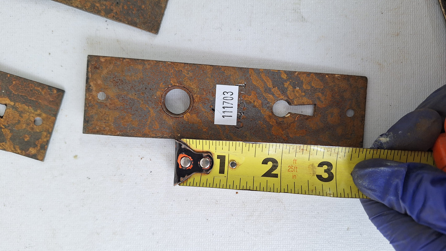 Branford Iron Backplates "Oriental" Pattern, Eastlake Antique Doorknob Escuthcheons