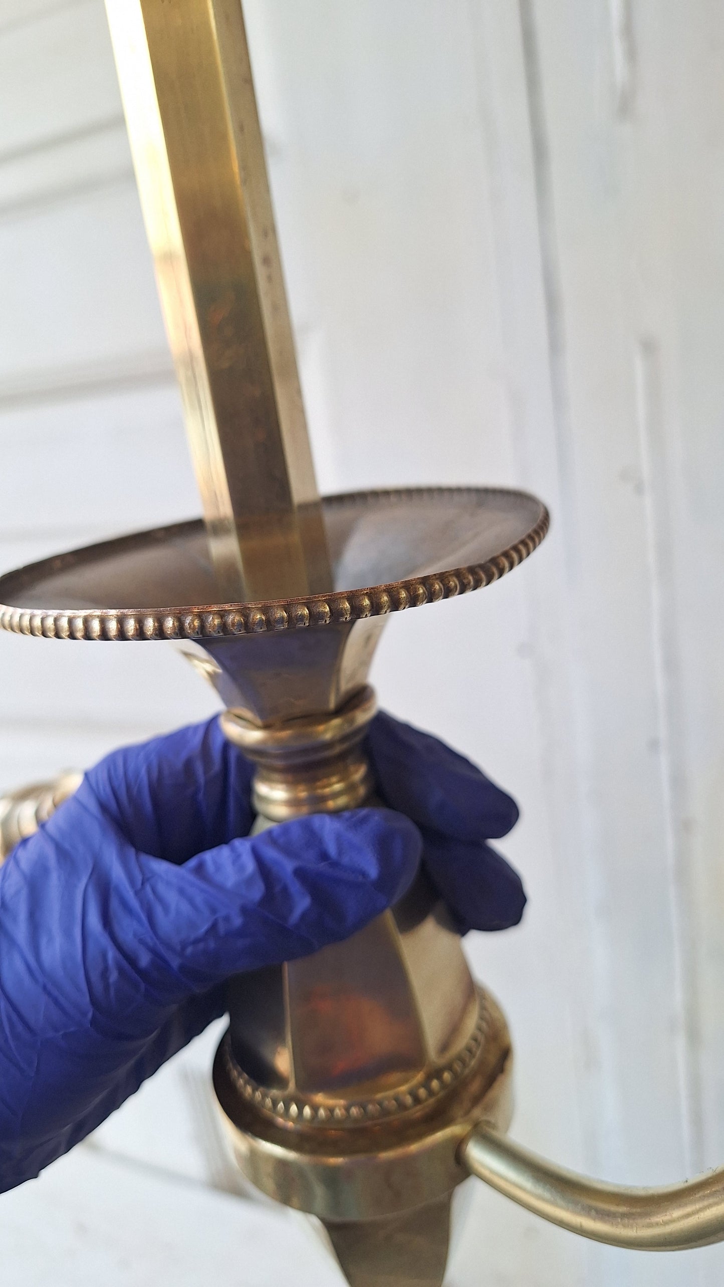 Etched Glass Antique Chandelier: Victorian Brass and Opalescent Glass Light