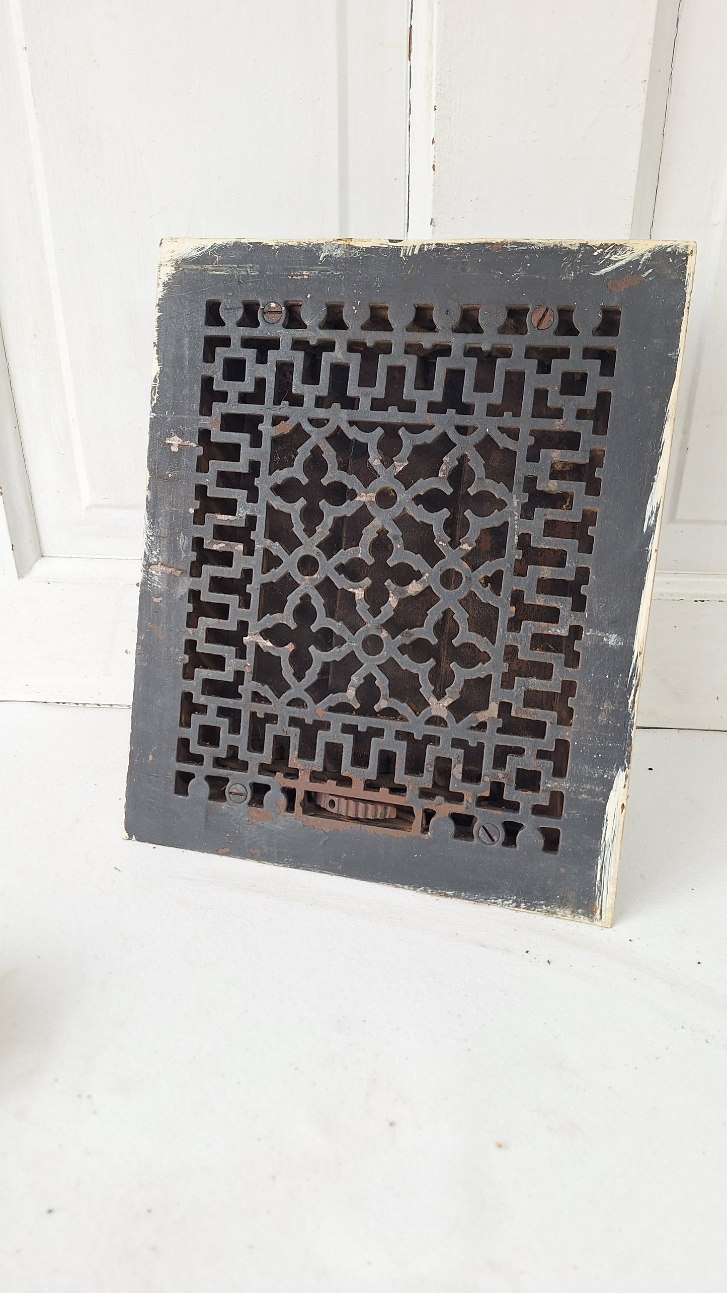 10 x 12 Ornate Cast Iron Vent Grate Cover, Working Vent Cover with Dampers