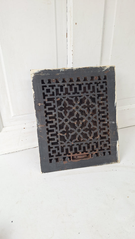 10 x 12 Ornate Cast Iron Vent Grate Cover, Working Vent Cover with Dampers