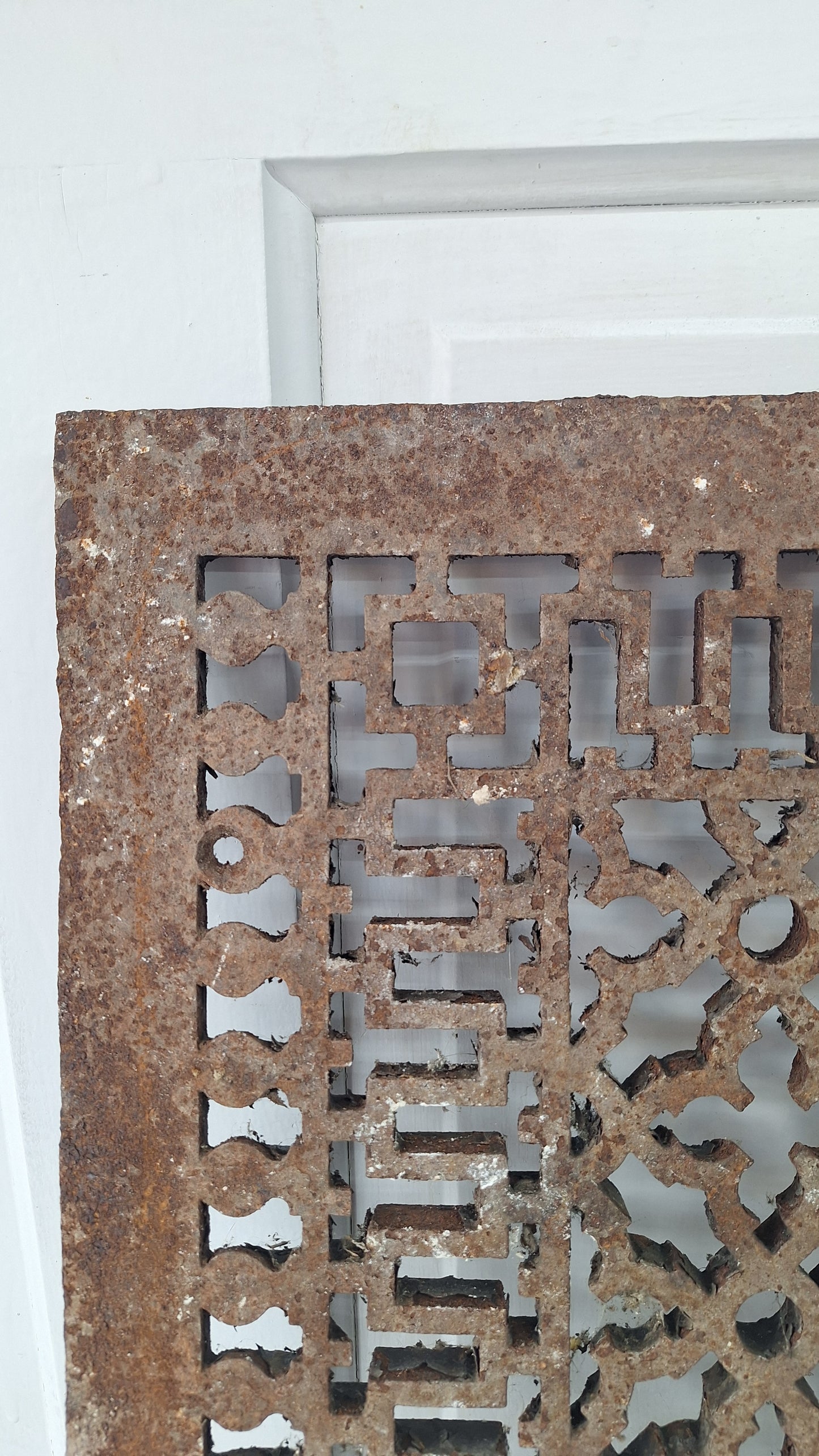 Ornate Large 22 x 26 Cast Iron Vent Cover, Cold Air Return Antique Floor Register