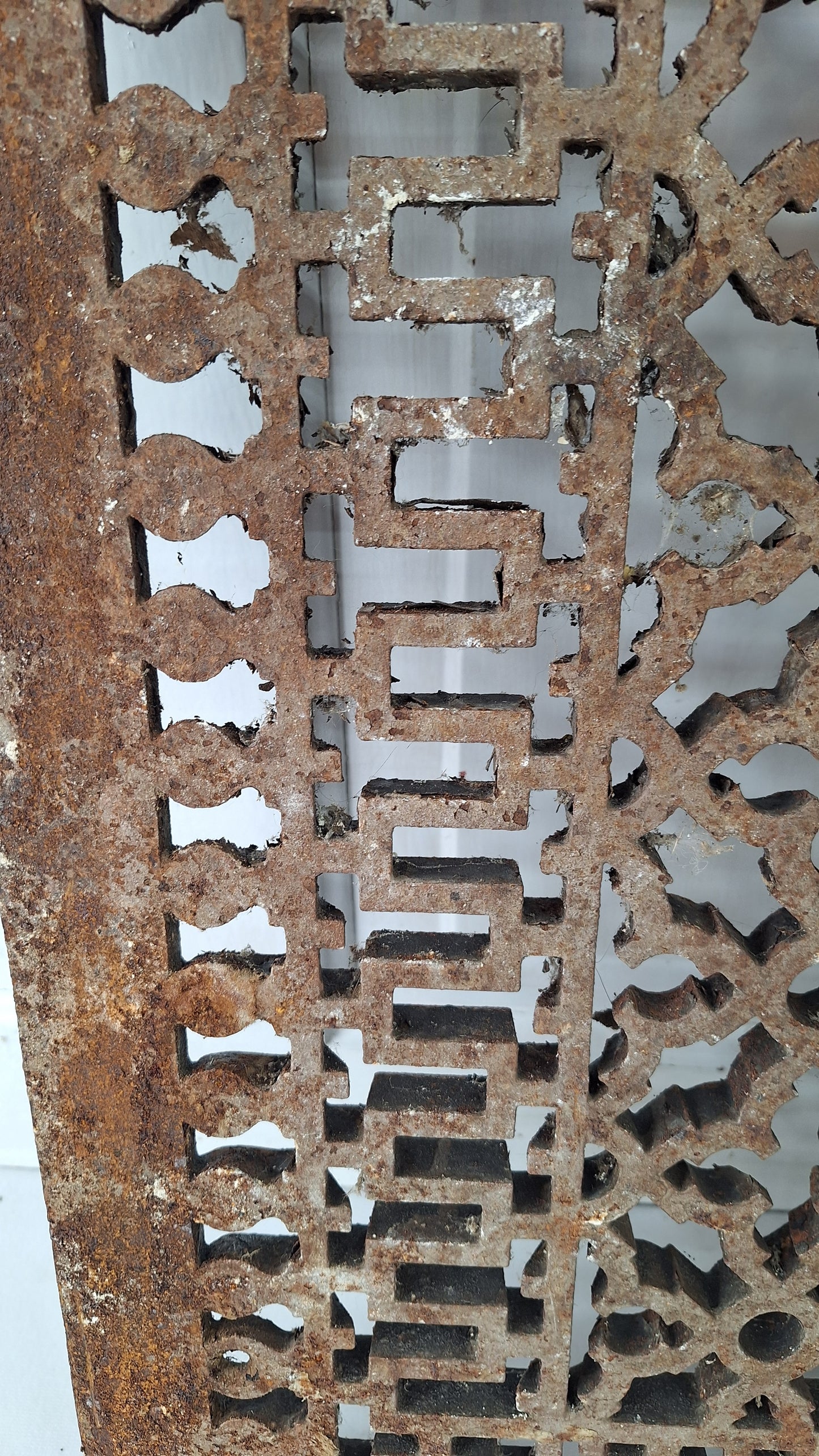 Ornate Large 22 x 26 Cast Iron Vent Cover, Cold Air Return Antique Floor Register