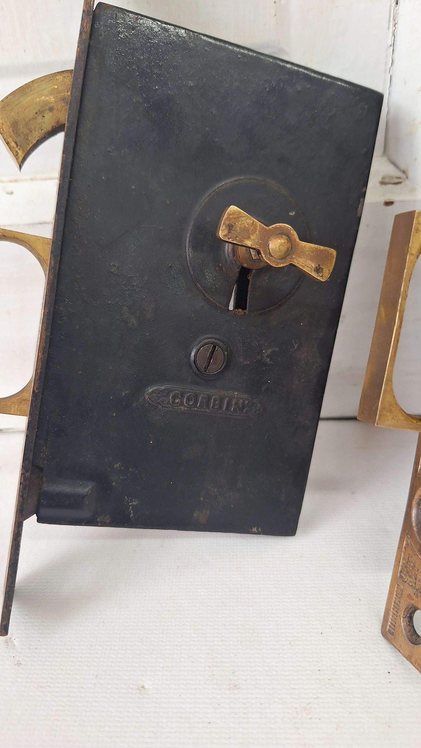 Ornate Double Pocket Door Hardware Set with Key, Eastlake Recessed Door Mortise Locks