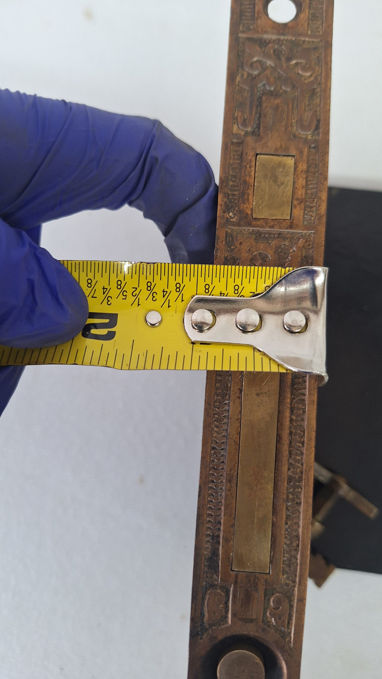 Ornate Double Pocket Door Hardware Set with Key, Eastlake Recessed Door Mortise Locks