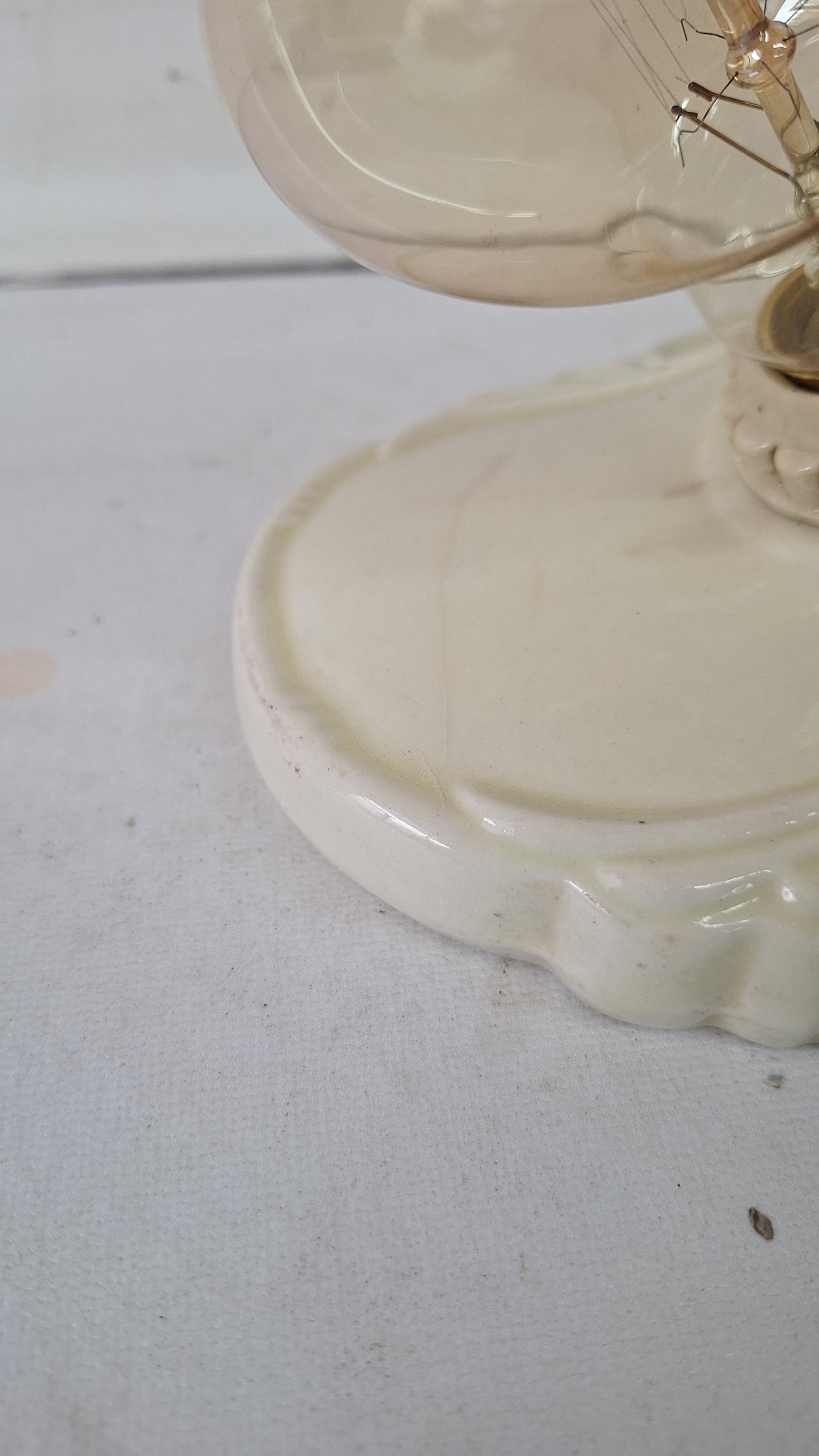 Two Bulb Floral Design Porcelier Light, Art Deco Light Fixture