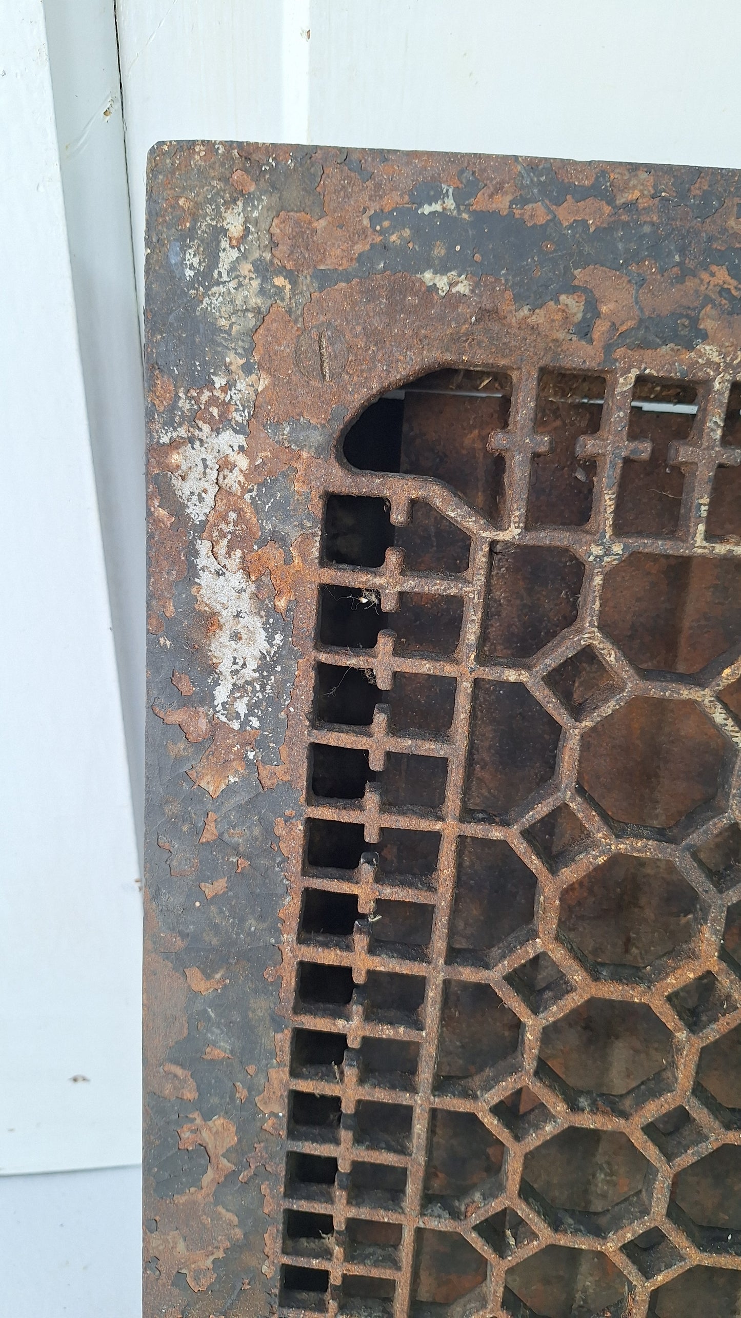 Antique Iron Lattice Pattern 14 x 11 Ornate Floor Grate, Antique Iron Vent Cover #060505