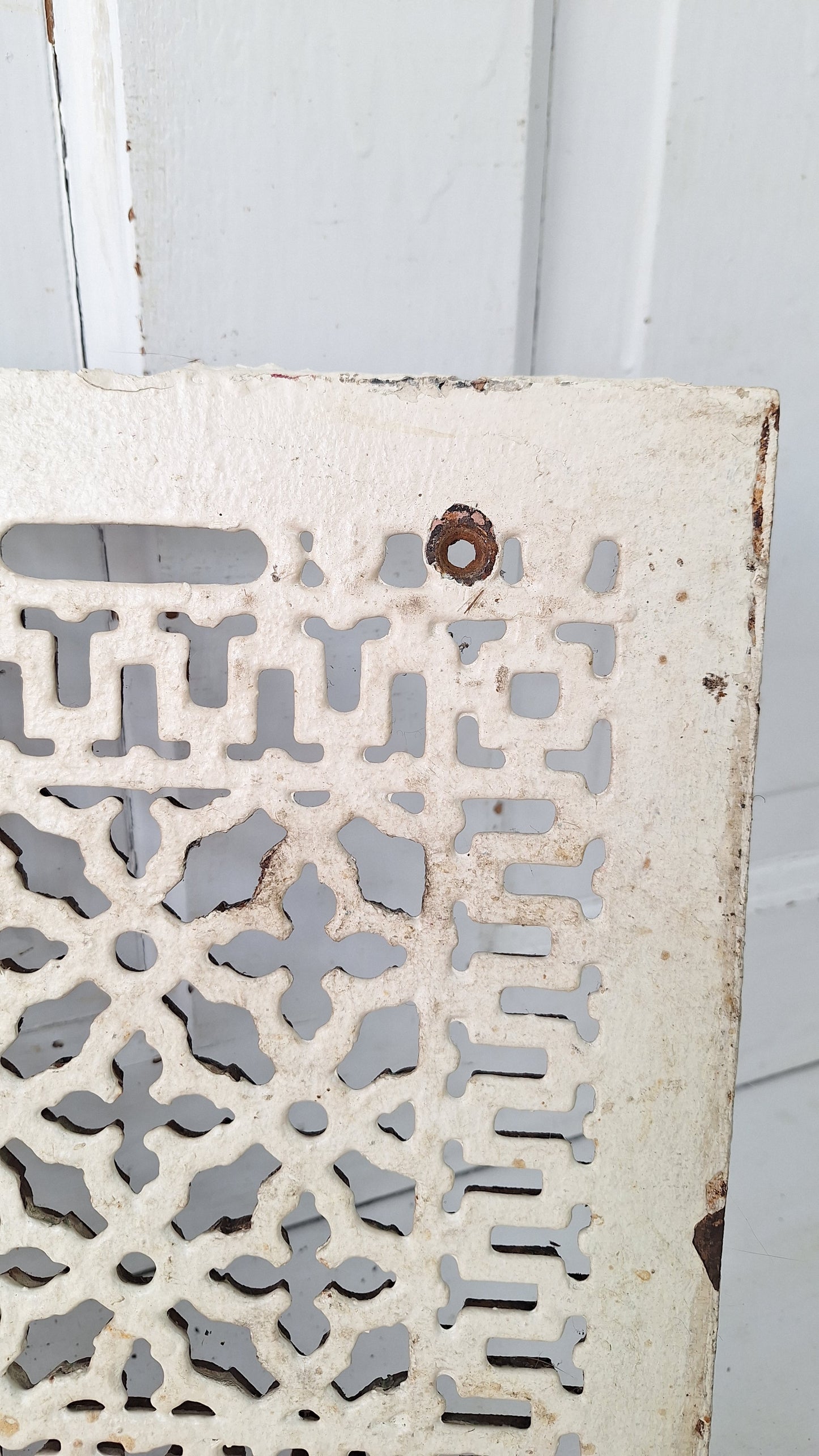 10 x 12" Fancy Pattern Antique Vent Cover, Cast Iron Ornate Heating Grate Cover