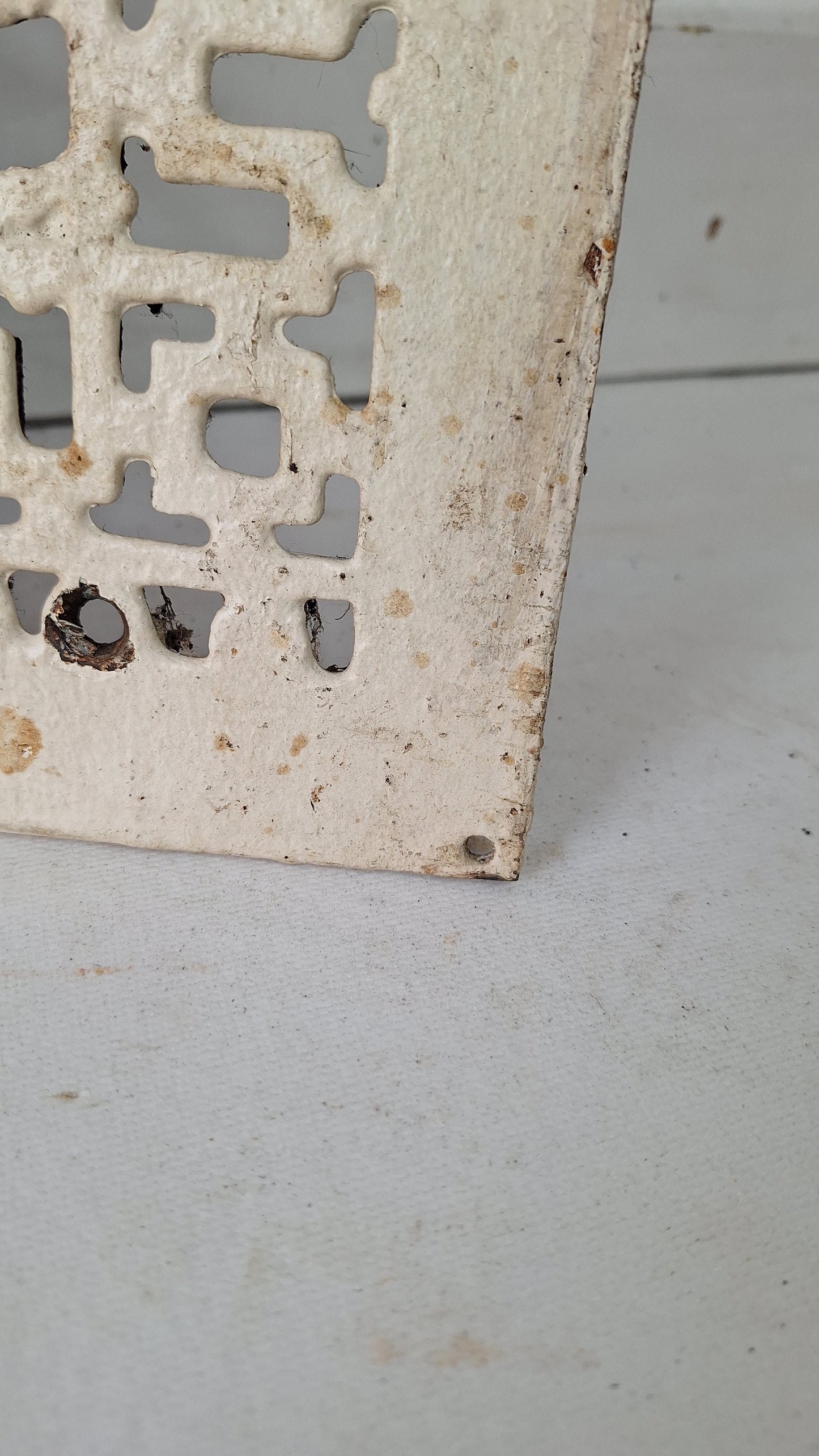 10 x 12" Fancy Pattern Antique Vent Cover, Cast Iron Ornate Heating Grate Cover