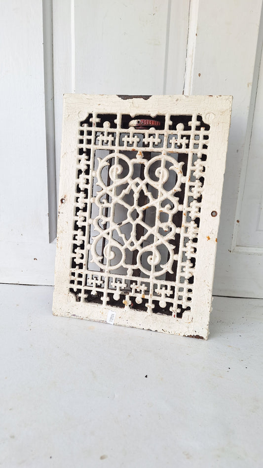 10 x 14 Cast Iron Antique Vent Cover, Fancy Metal Register Grate