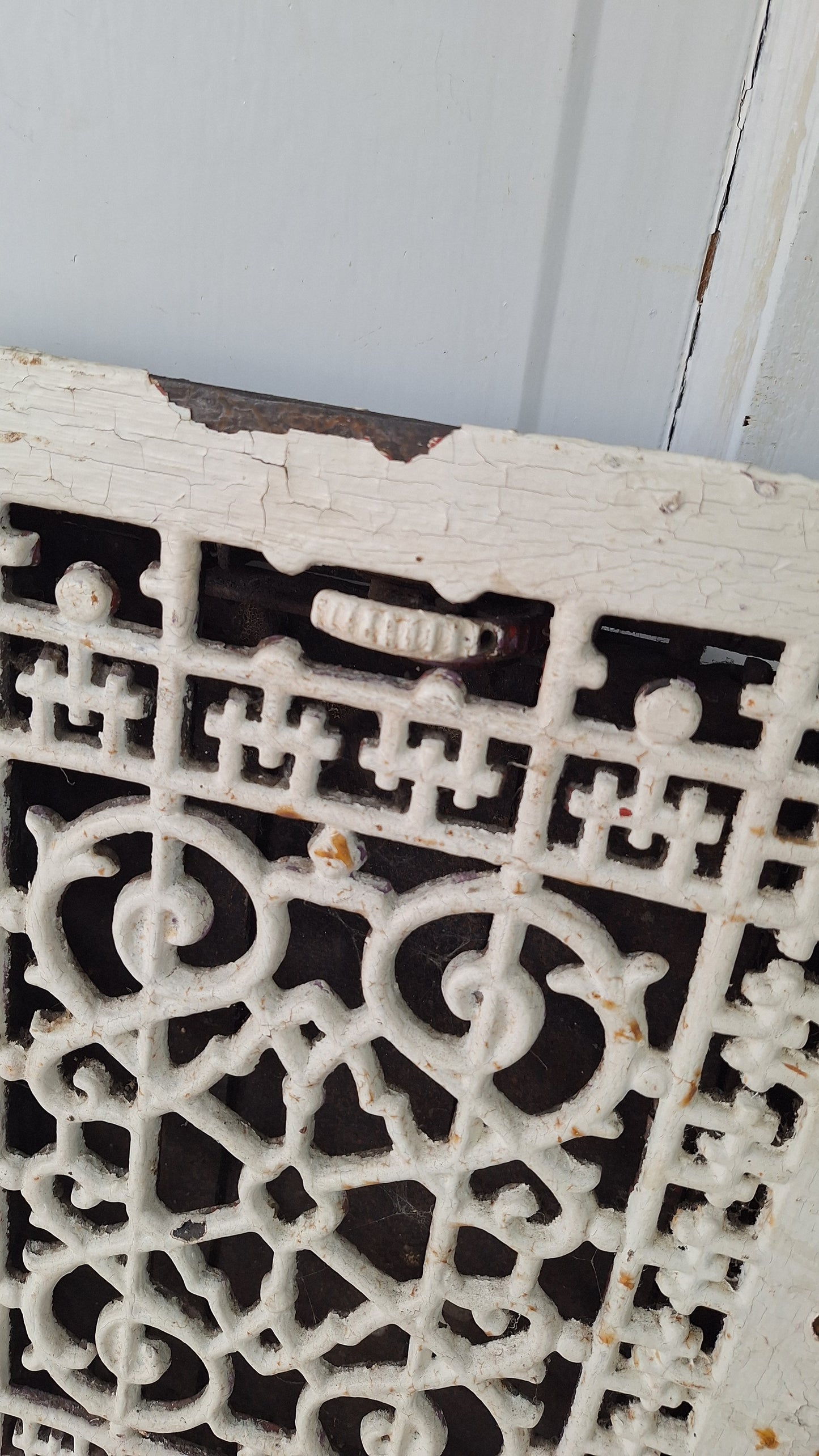 10 x 14 Cast Iron Antique Vent Cover, Fancy Metal Register Grate