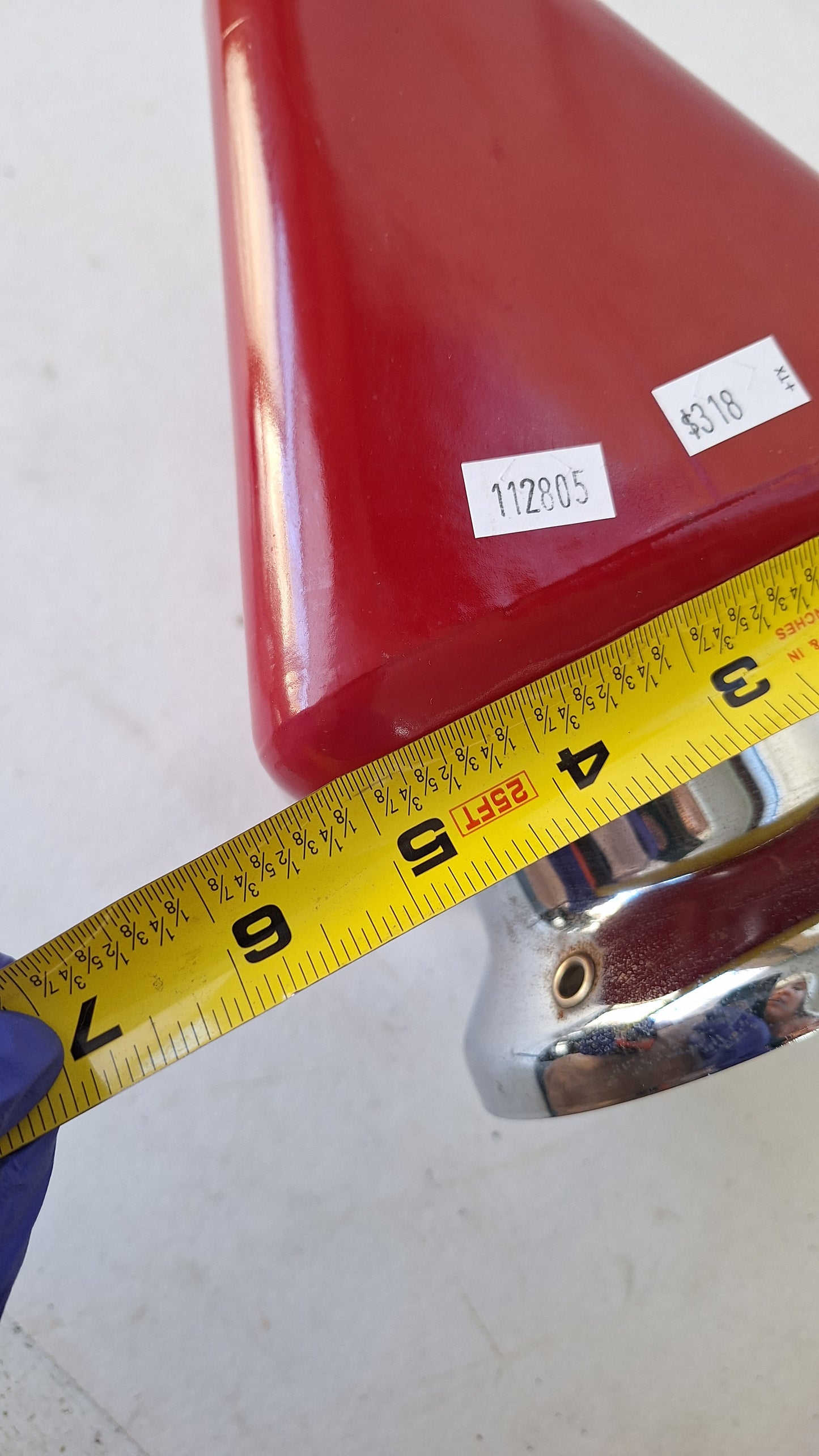 Vintage White and Red Exit Sign with Chrome Base, Wall Mounted Exit Sign