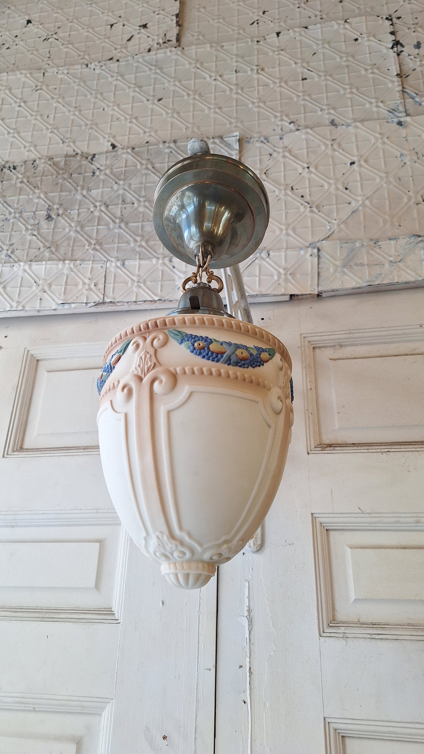 Beardslee Bronze Glass Pendant Light with Decorative Fruit Glass Shade