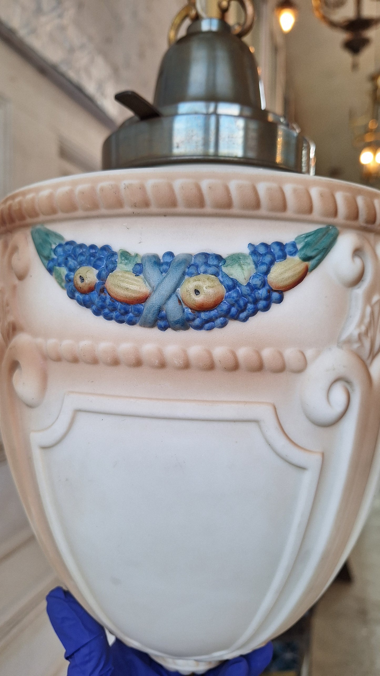 Beardslee Bronze Glass Pendant Light with Decorative Fruit Glass Shade